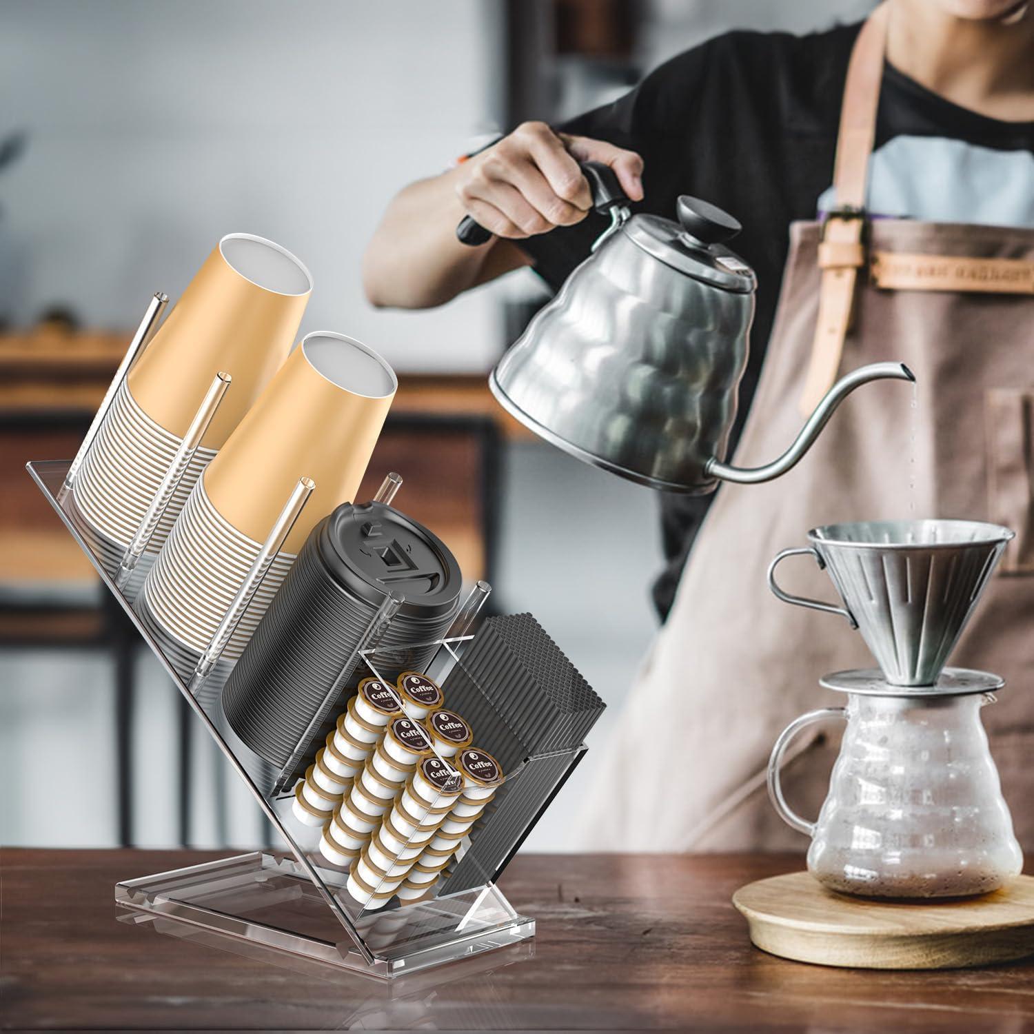 Soporte Organizador de Tazas de Acrílico iMMDOKIN 5 Compartimentos