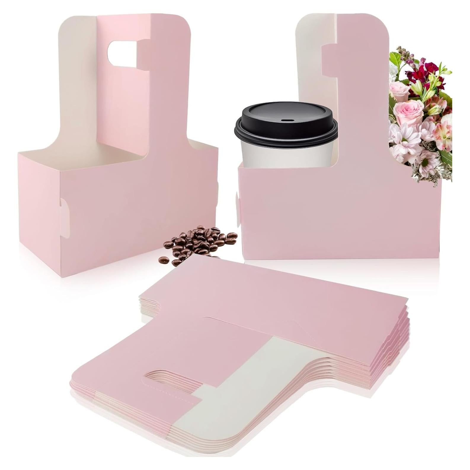 Portavasos de Cartón Rosa Lalvam para 2 Tazas - 8 Piezas