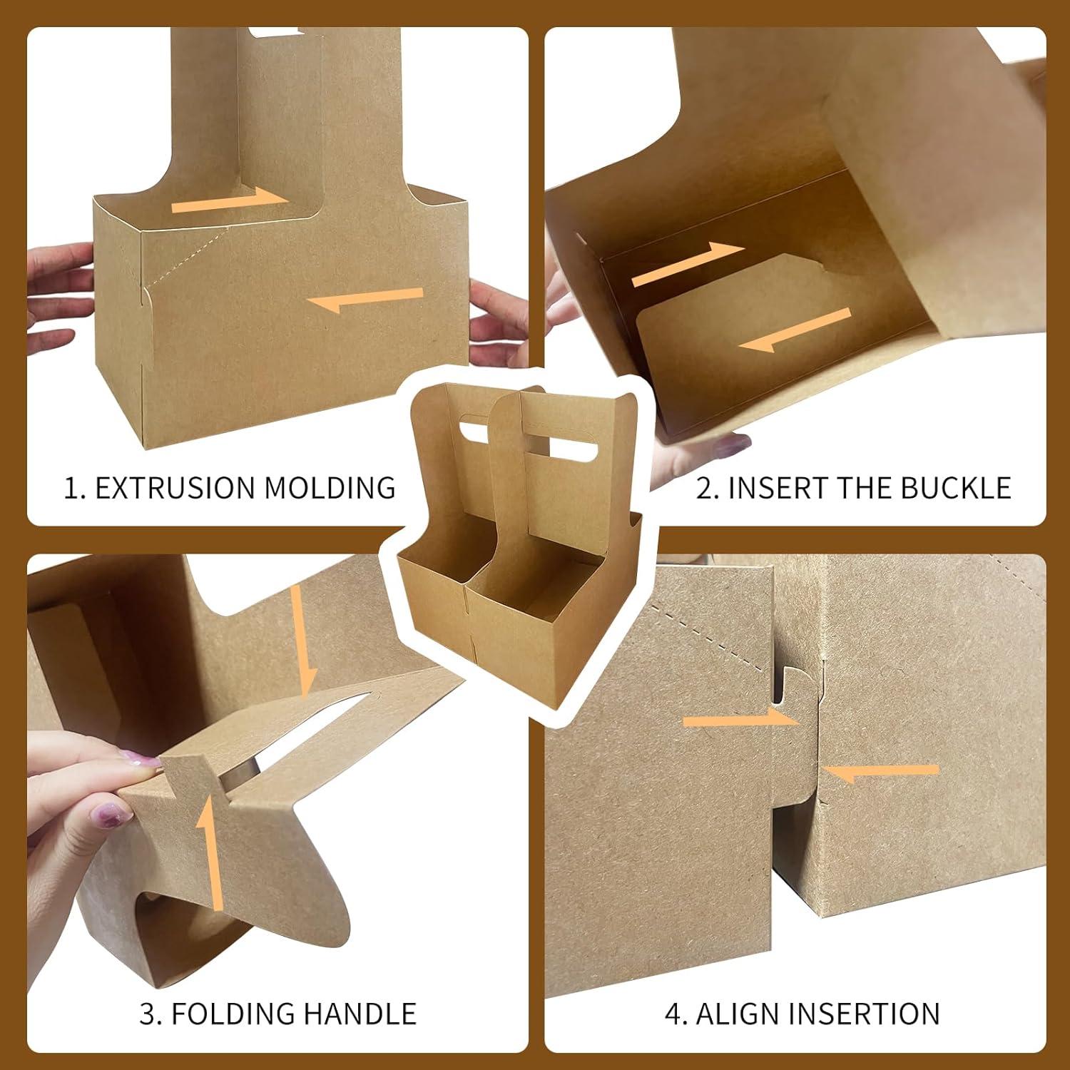 Portador de Bebidas con Asa UrbanRoots - 50 Pcs para 2 o 4 Tazas