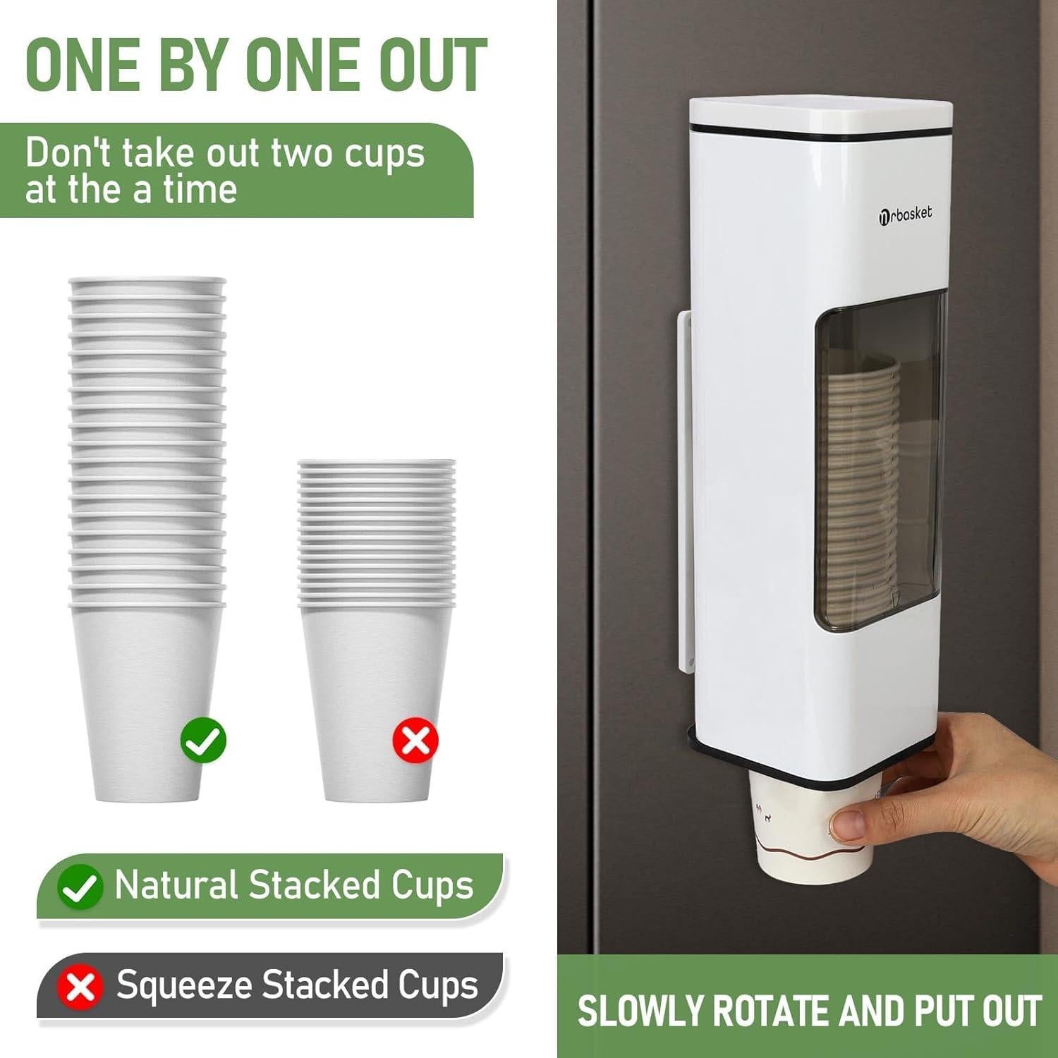 Dispensador de Tazas de Papel Magnético Penwlled Blanco 29.46 cm