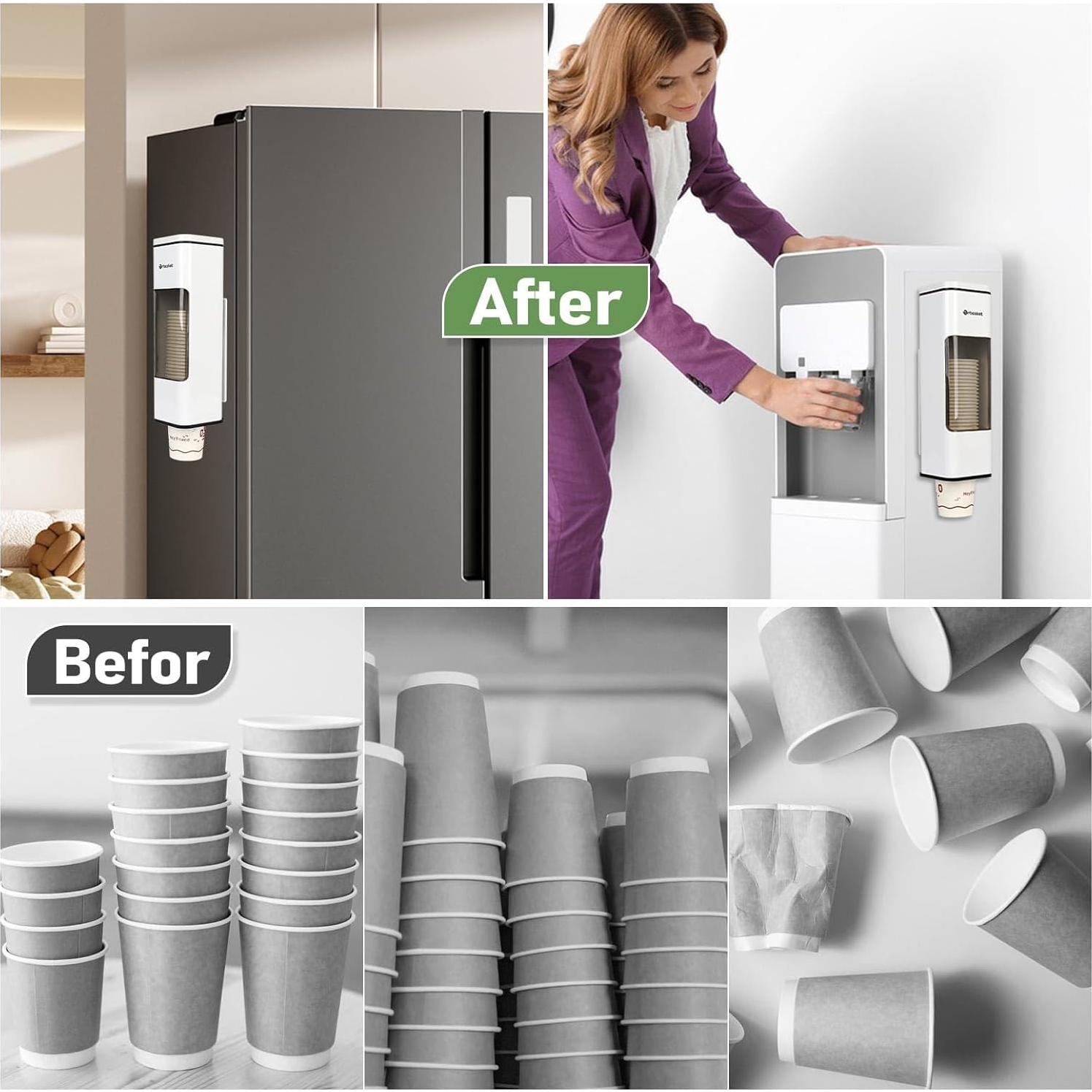 Dispensador de Tazas de Papel Magnético Penwlled Blanco 29.46 cm