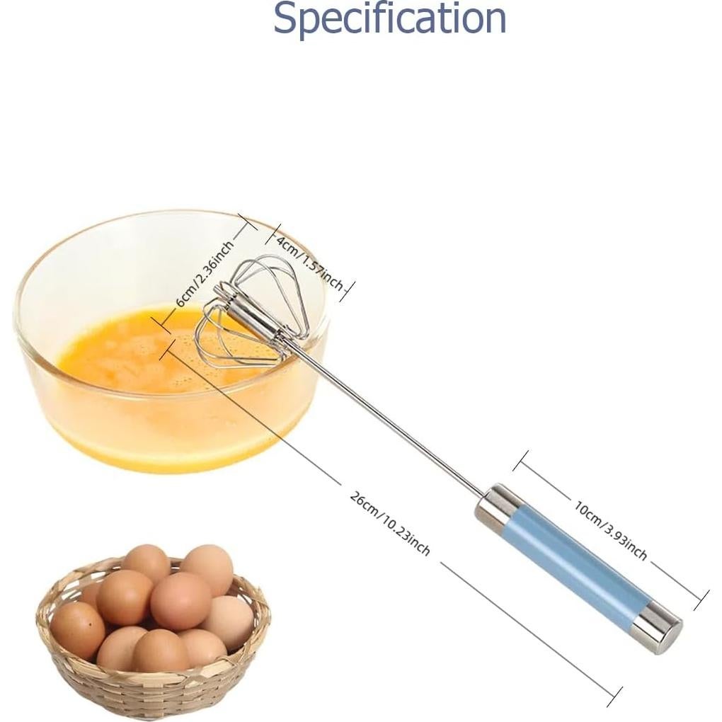 Paquete de 2 Batidores Semiautomáticos Avykalox de Acero Inoxidable