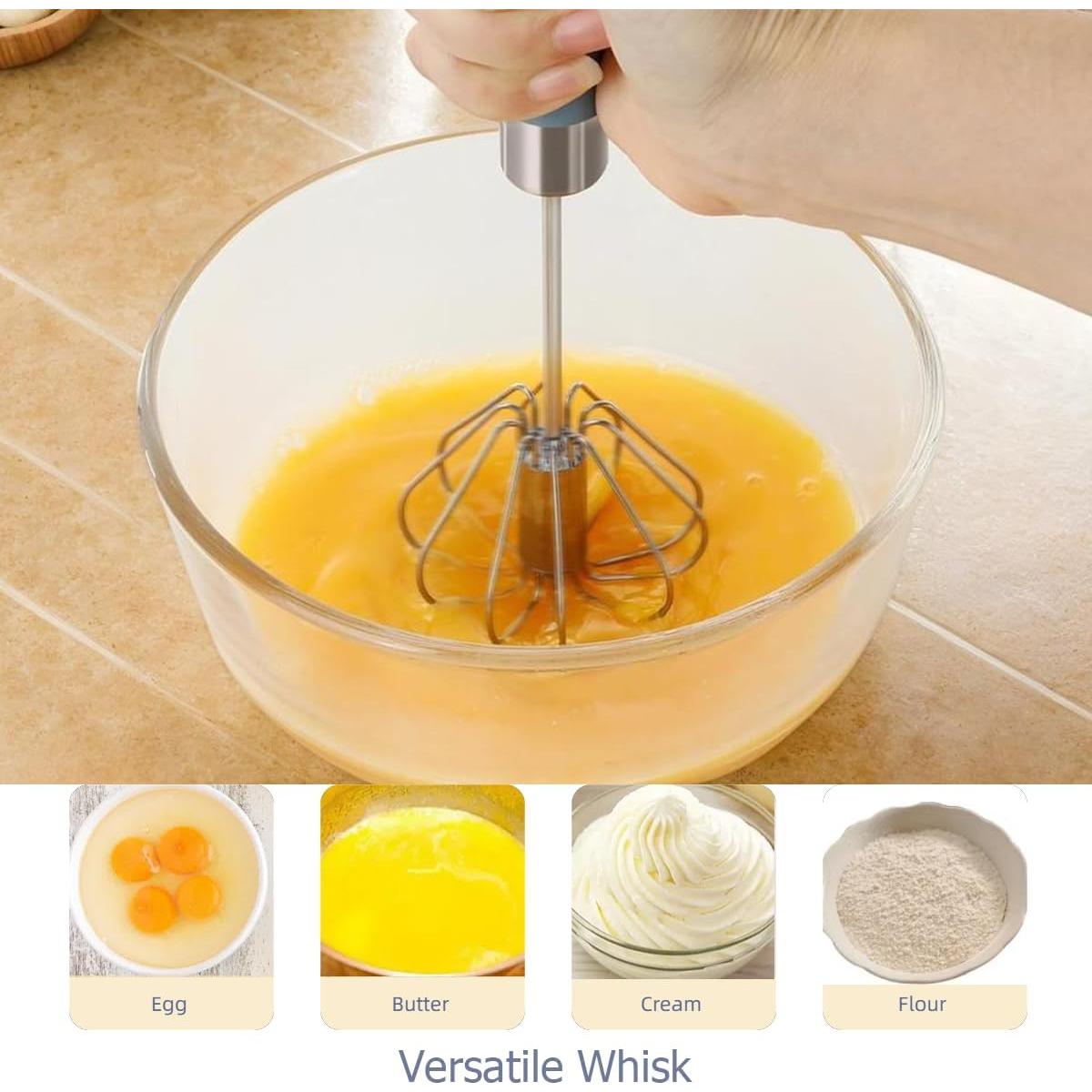 Paquete de 2 Batidores Semiautomáticos Avykalox de Acero Inoxidable