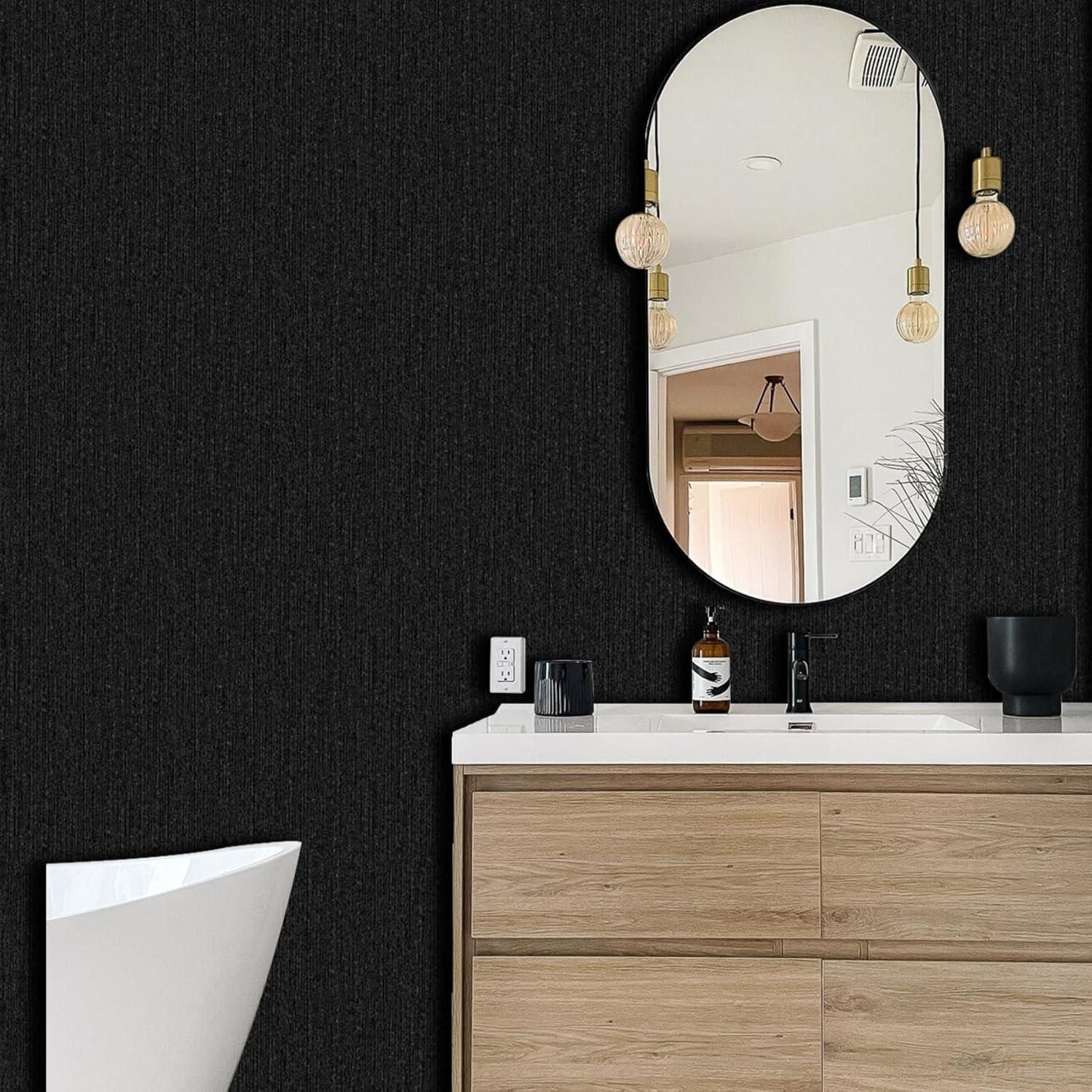 Papel Tapiz Autoadhesivo LXCREAT Negro Metálico 39.9x199.4 cm