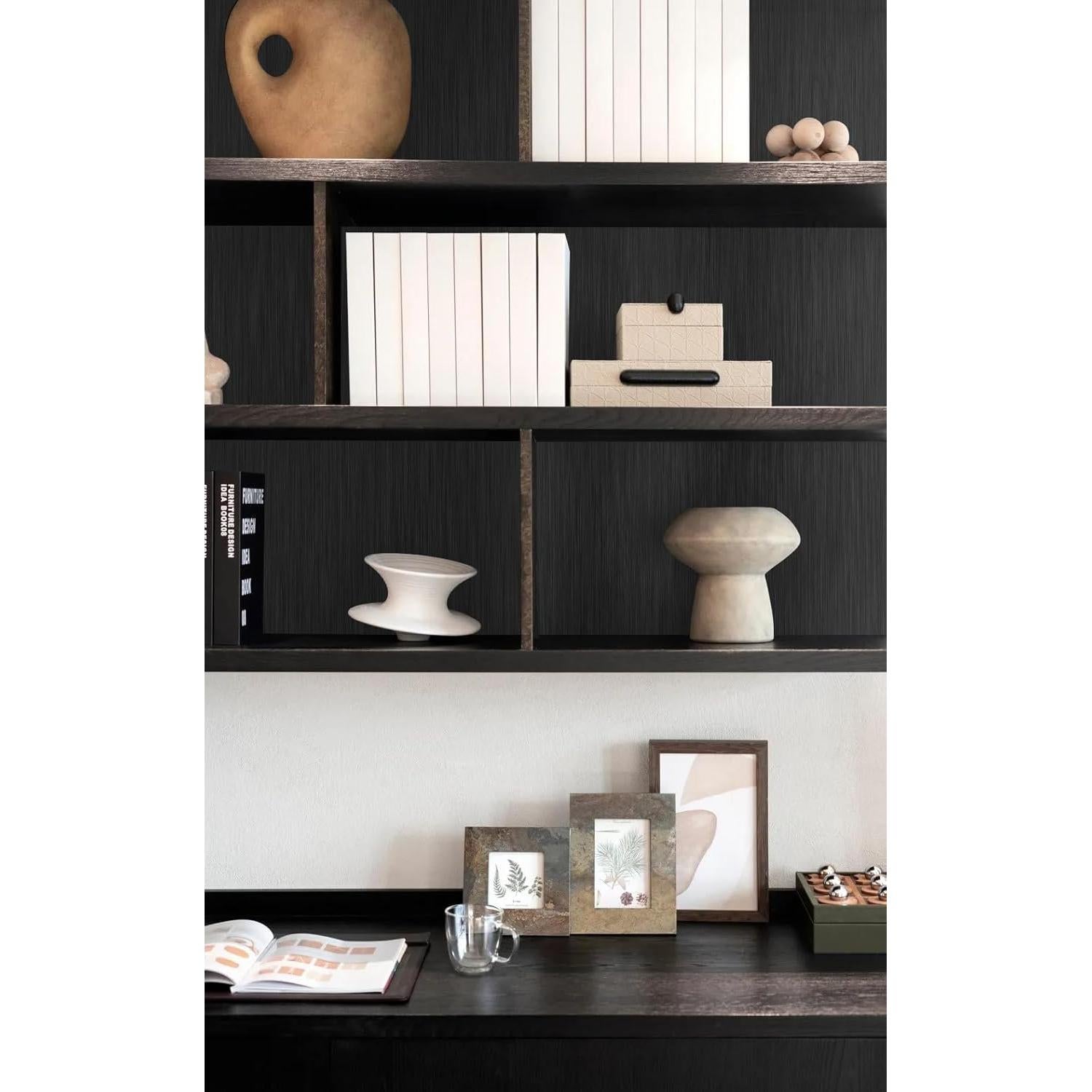 Papel Contacto Autoadhesivo Abyssaly Negro Metálico 40x198 cm