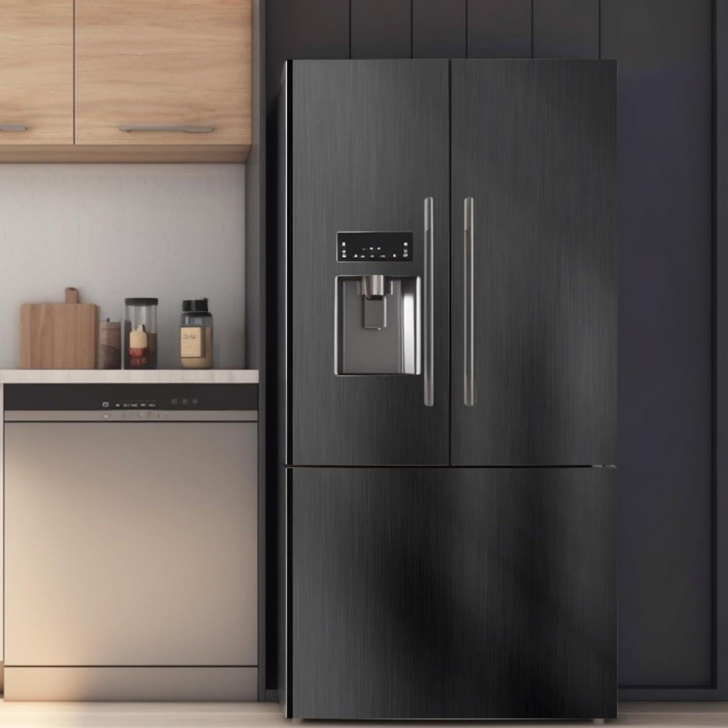 Papel Contacto Autoadhesivo Abyssaly Negro Metálico 40x198 cm