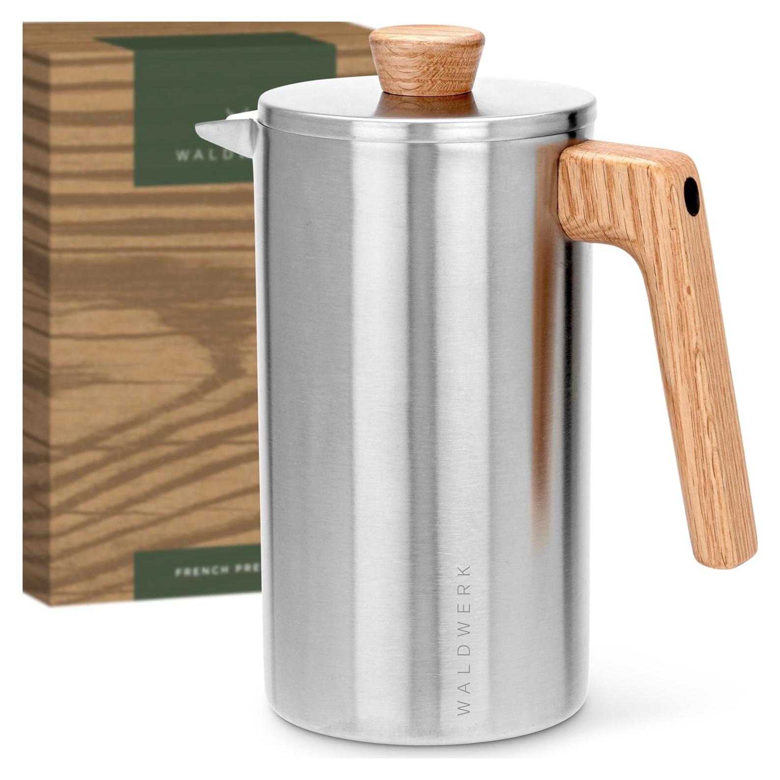 Prensa Francesa WALDWERK 1000 ml - Cafetera Acero Inoxidable Doble Pared