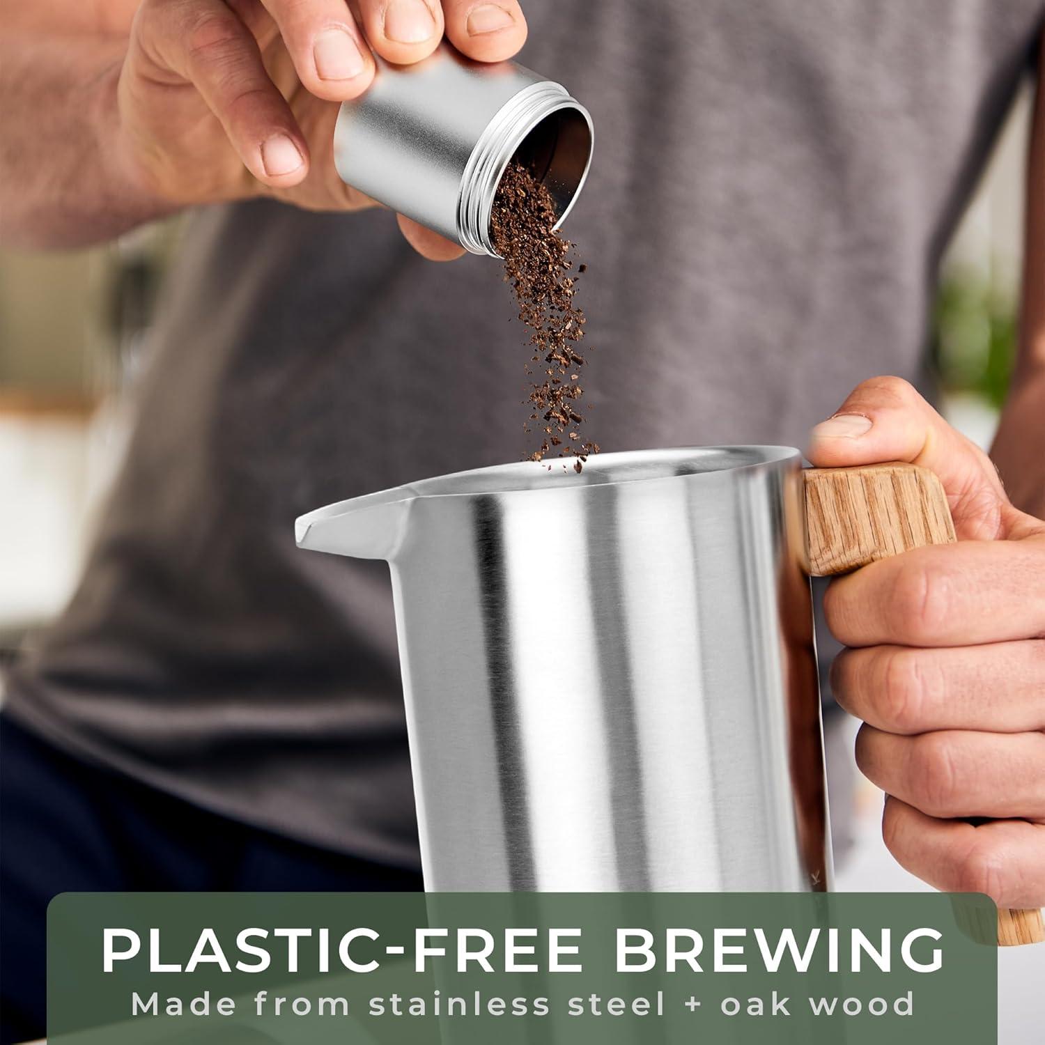 Prensa Francesa WALDWERK 1000 ml - Cafetera Acero Inoxidable Doble Pared