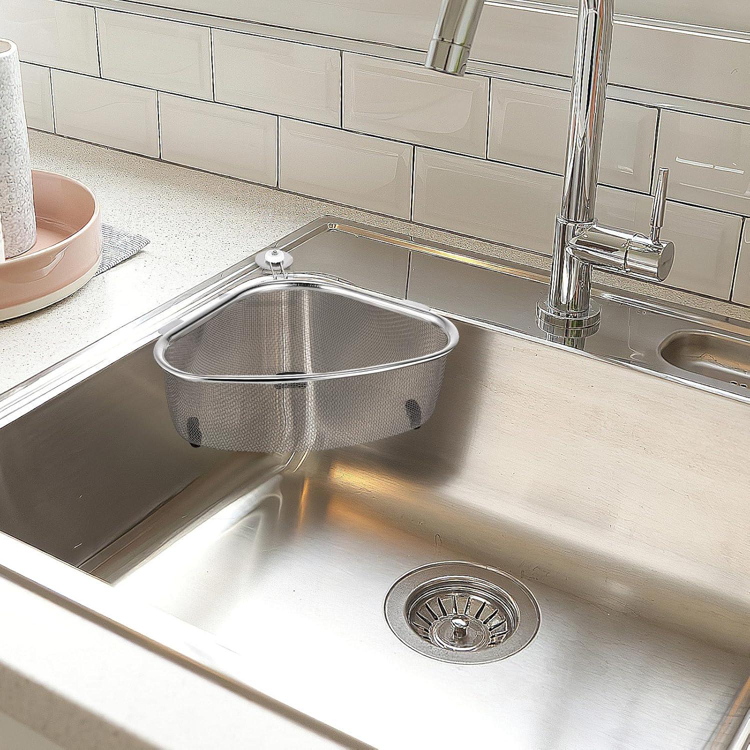 Colador de Esquina Triangular Alipis de Acero Inoxidable 23x15cm