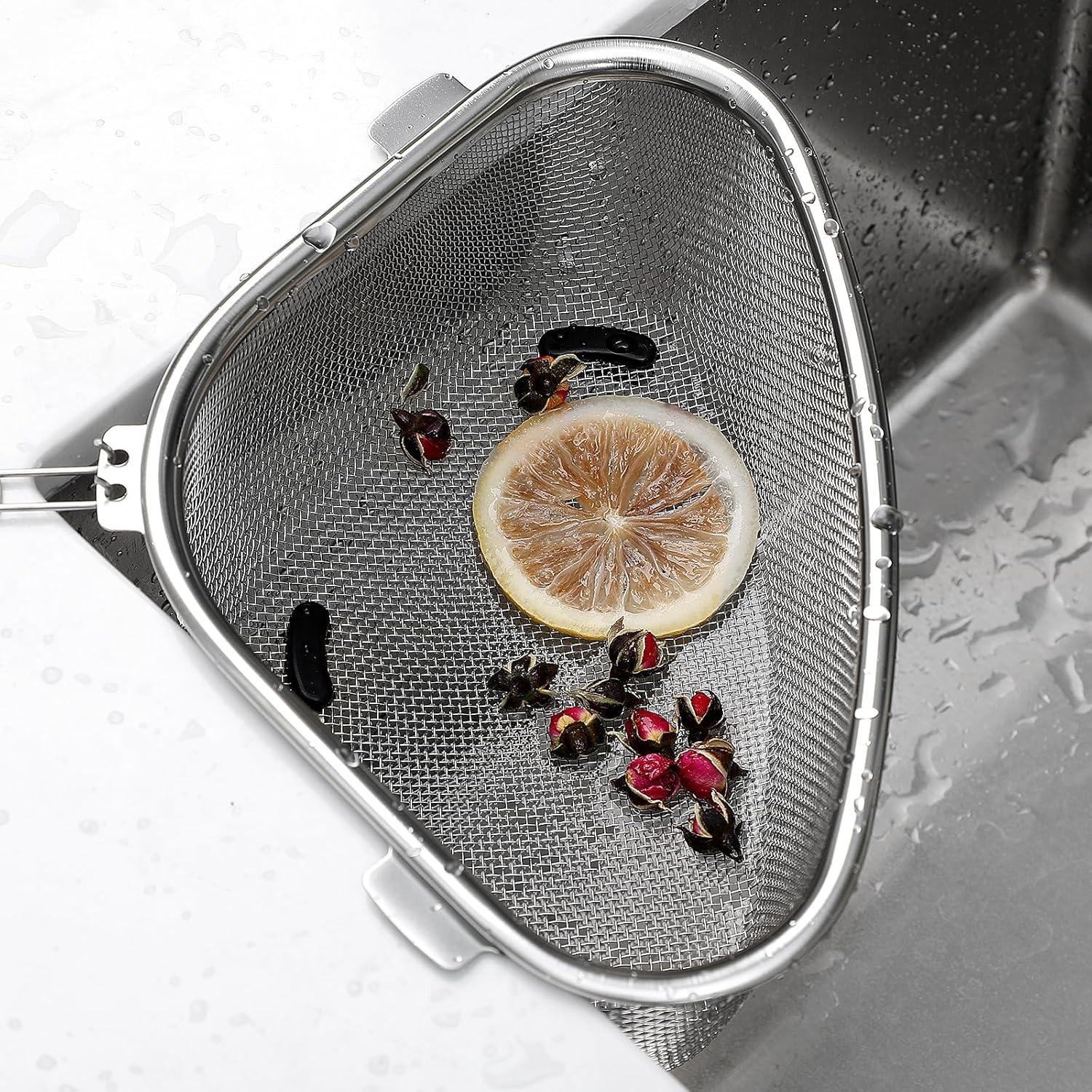 Colador de Esquina Triangular Alipis de Acero Inoxidable 23x15cm