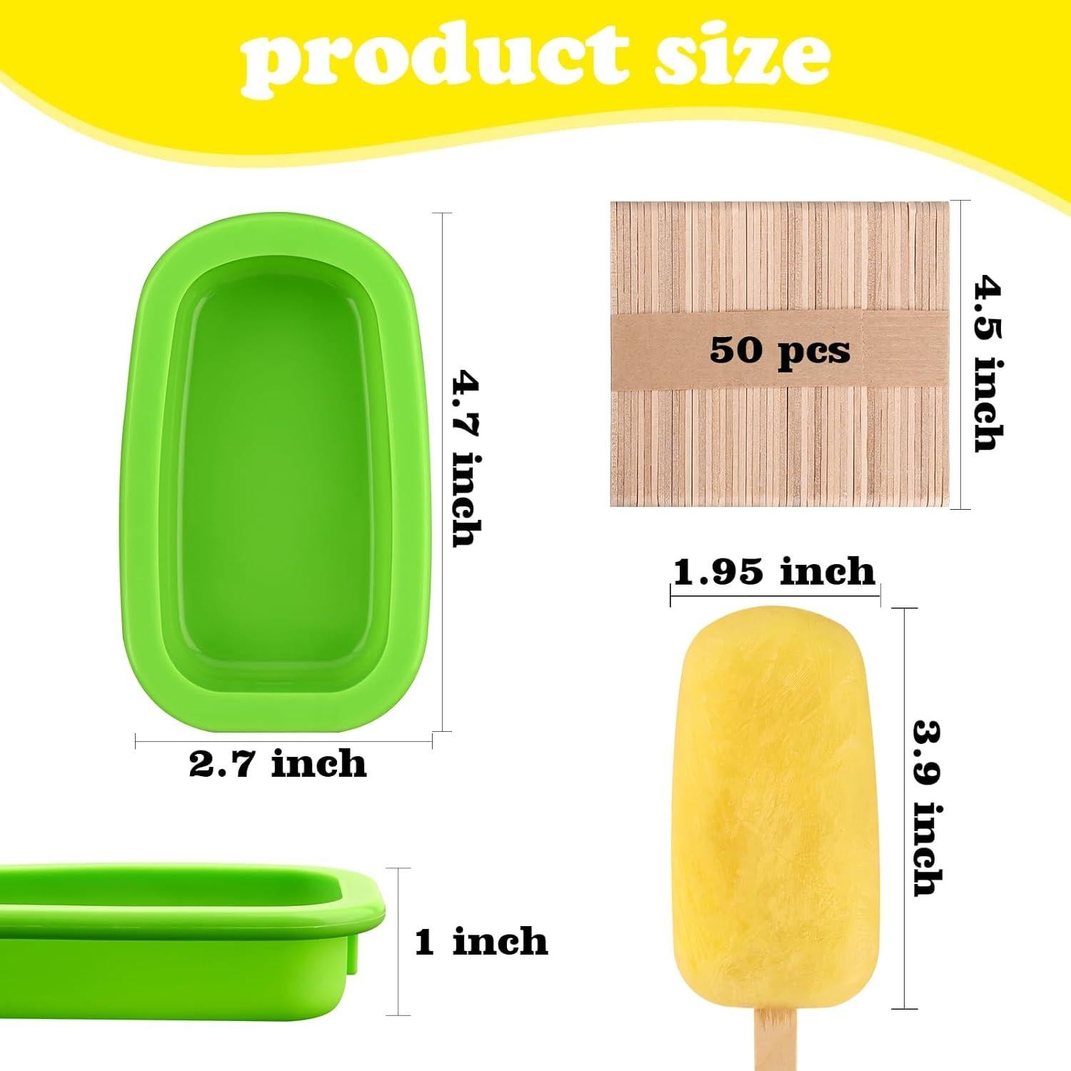 Moldes de Silicona para Paletas Sakolla 4 Pcs con Tapa y Palitos