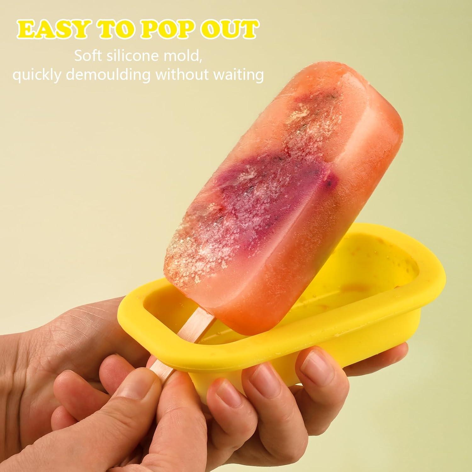 Moldes de Silicona para Paletas Sakolla 4 Pcs con Tapa y Palitos