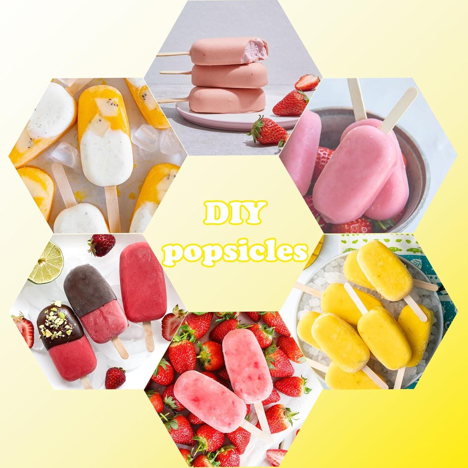 Moldes de Silicona para Paletas Sakolla 4 Pcs con Tapa y Palitos