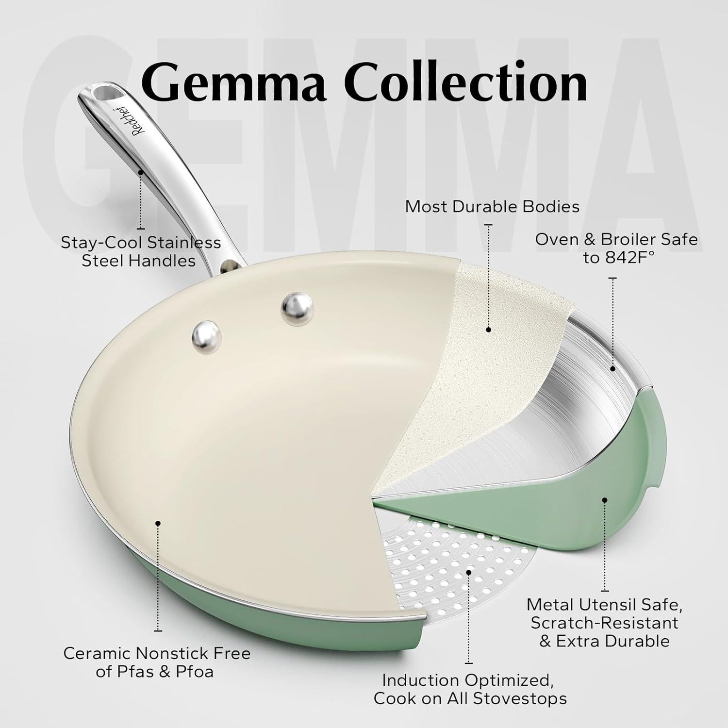 Juego de Sartenes Antiadherentes Redchef 3 Piezas Cerámica 20-28 cm