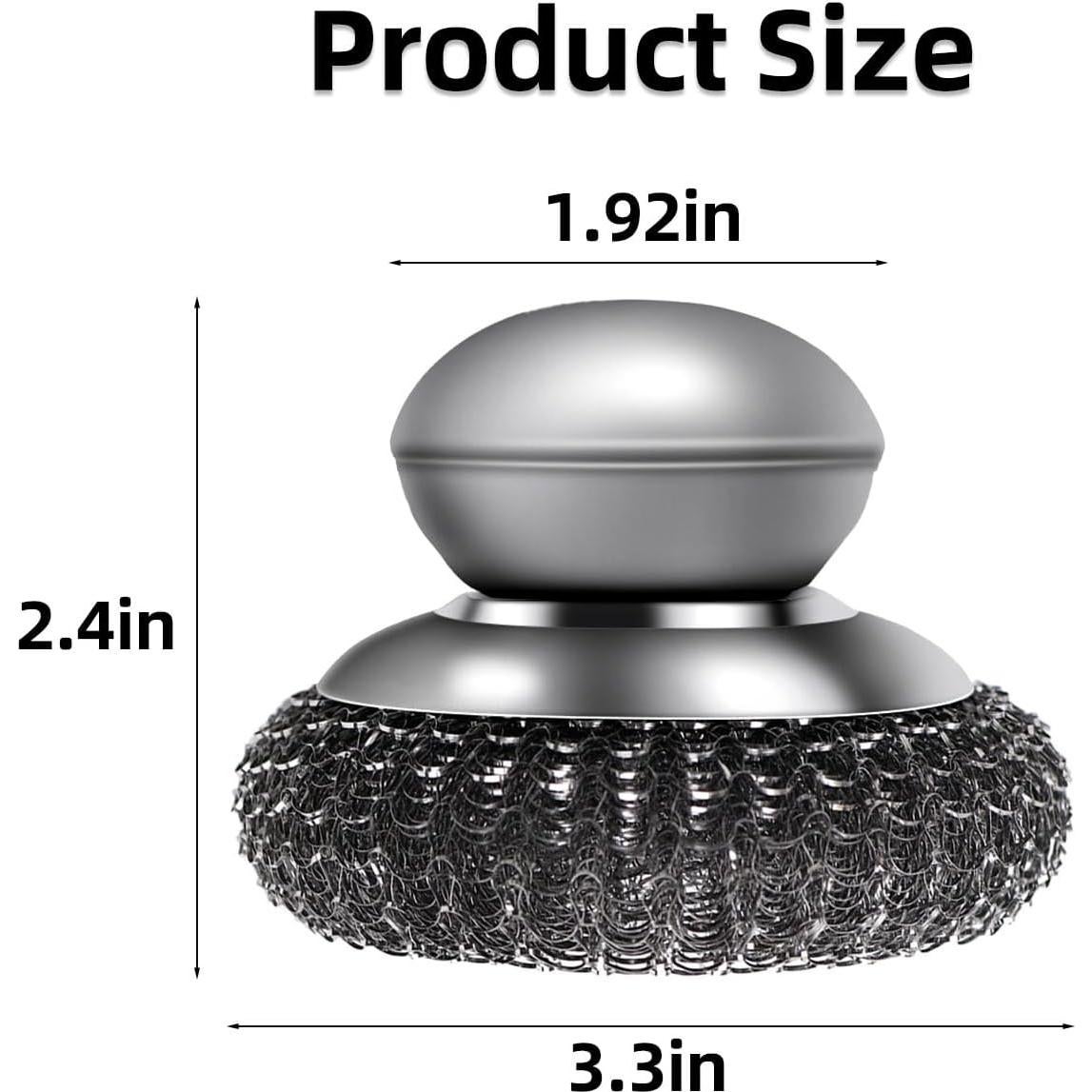 Estropajos de lana de acero inoxidable TKYPZY - 2 unidades con mango