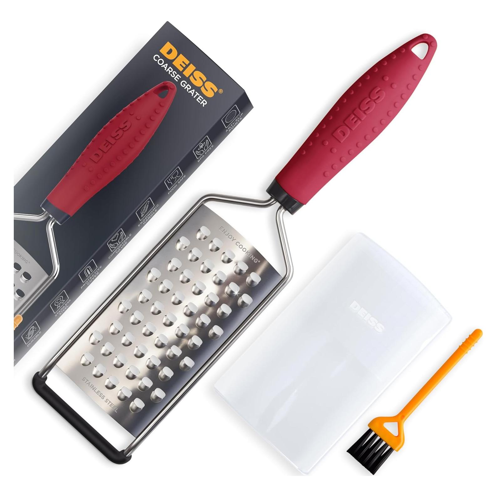 Rallador de Queso Deiss PRO - Acero Inoxidable, Mango Antideslizante