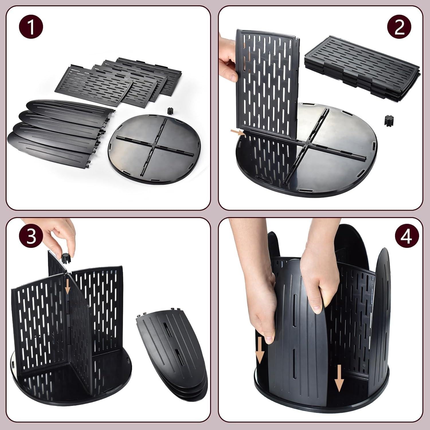 Dispensador de Tazas de Café Rotatorio MYITYARD Negro 80 Tazas