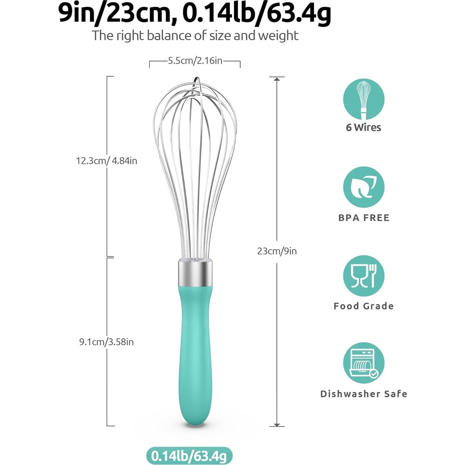 Batidor de Huevos U-Taste Pequeño 23 cm Acero Inoxidable