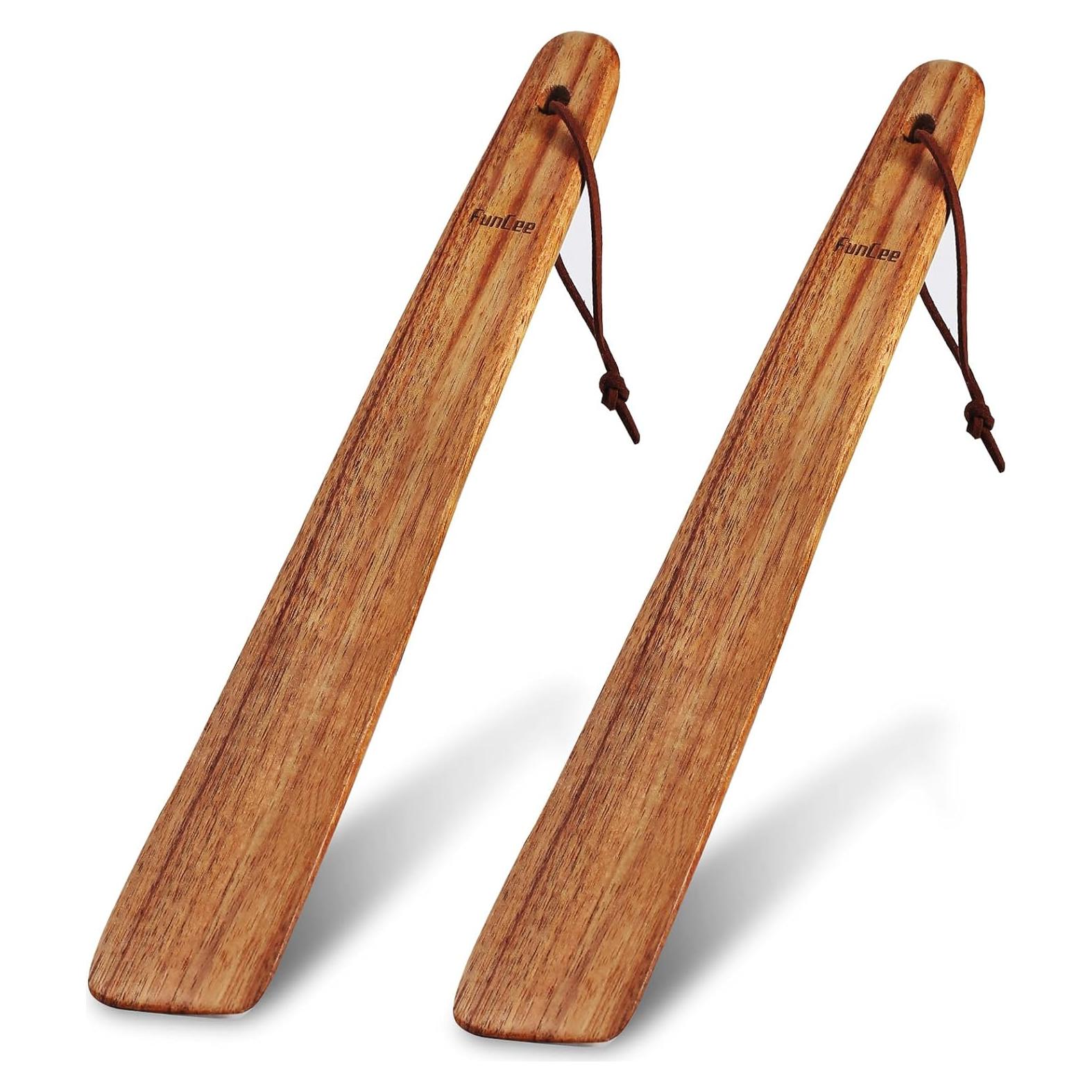 Juego de 2 espátulas de madera FunCee 30.48 cm resistentes al calor