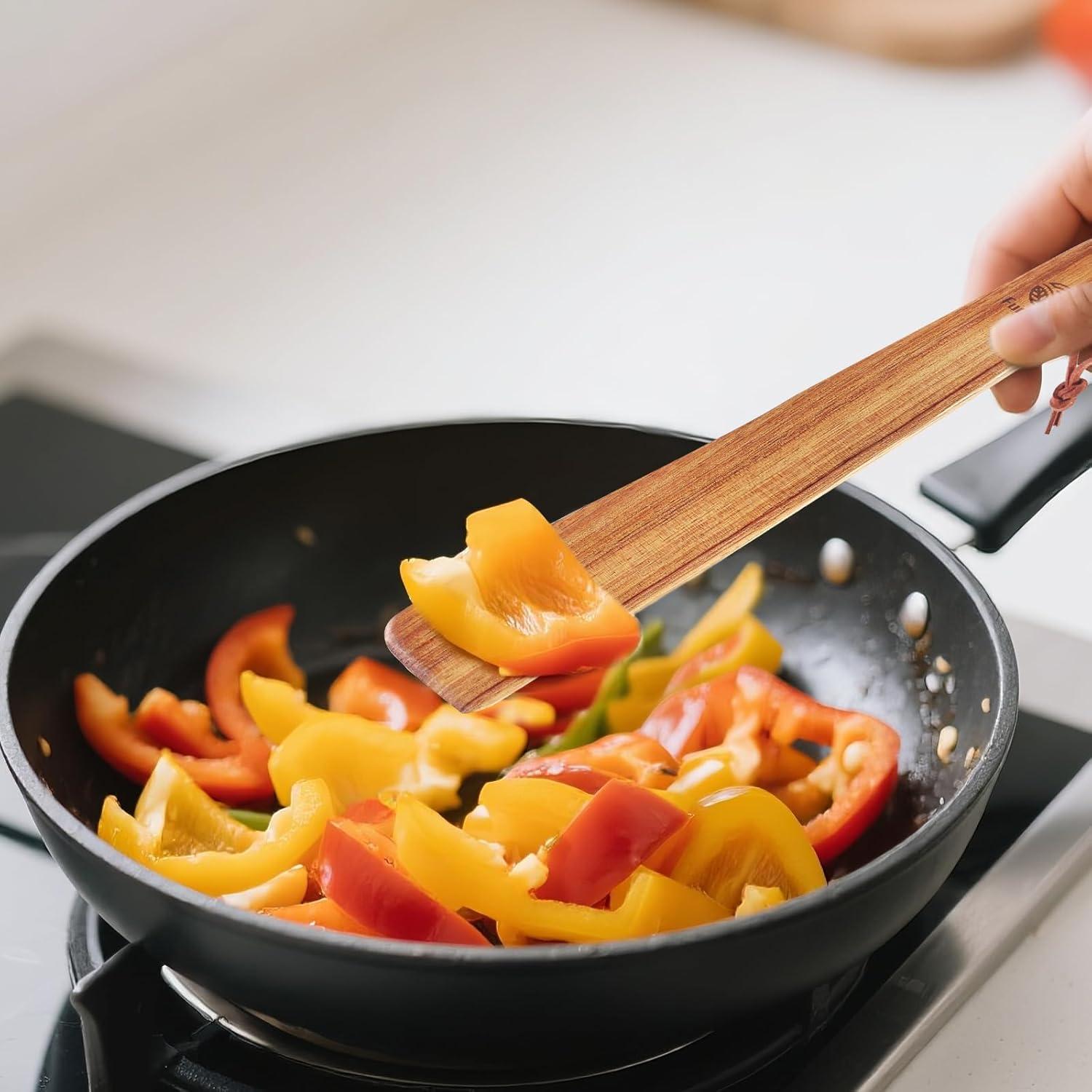 Juego de 2 espátulas de madera FunCee 30.48 cm resistentes al calor