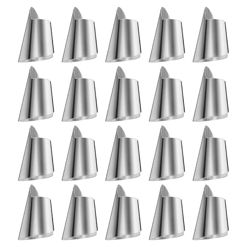20 Protectores de Dedos de Acero Inoxidable Hemoton 4x2.5 cm