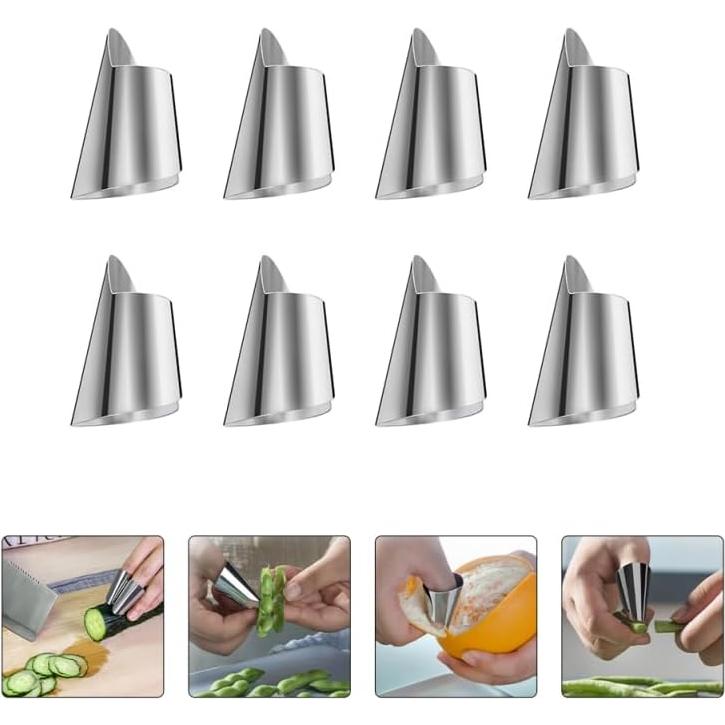 20 Protectores de Dedos de Acero Inoxidable Hemoton 4x2.5 cm