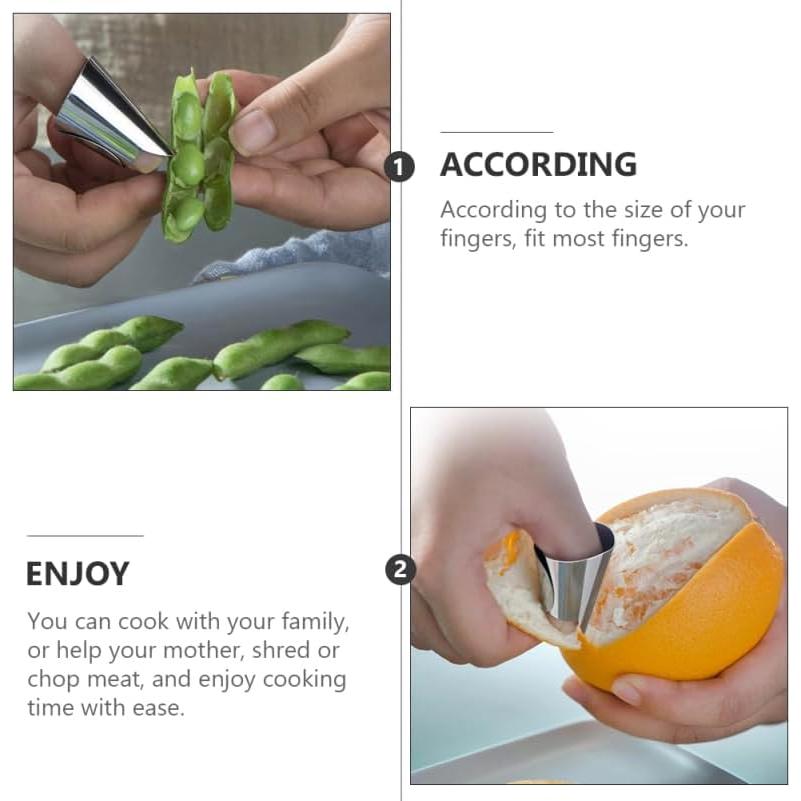 20 Protectores de Dedos de Acero Inoxidable Hemoton 4x2.5 cm