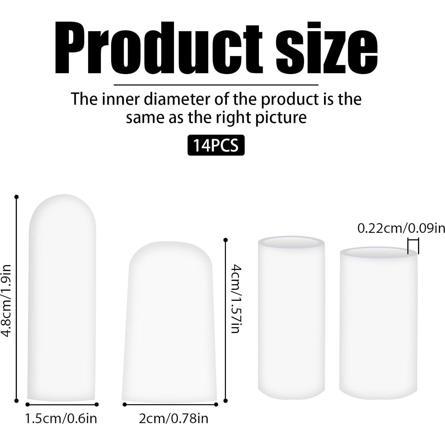 14 Fundas Protectores de Dedos de Silicona FdcLixuvol - 2 Tamaños