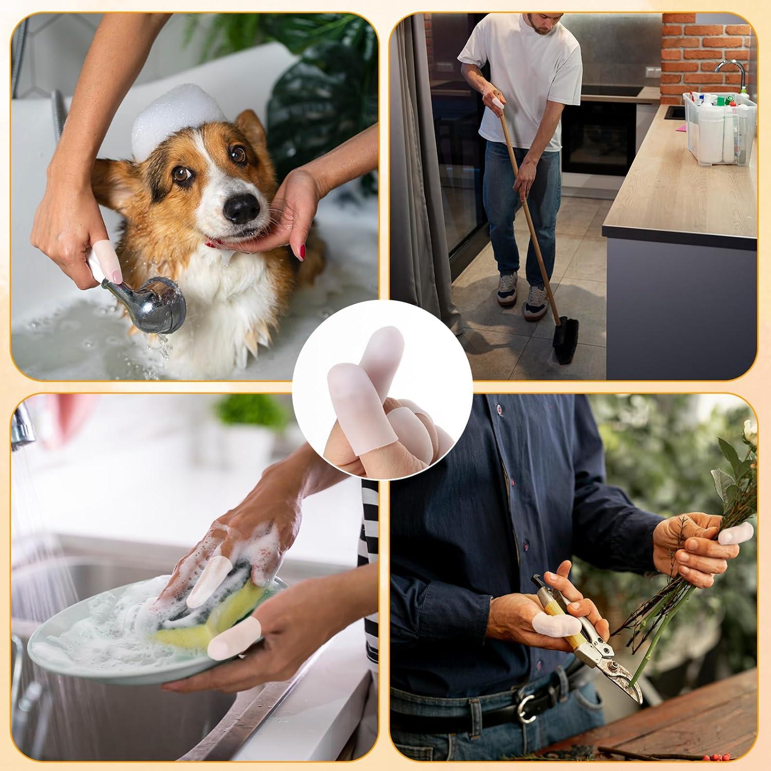 14 Fundas Protectores de Dedos de Silicona FdcLixuvol - 2 Tamaños