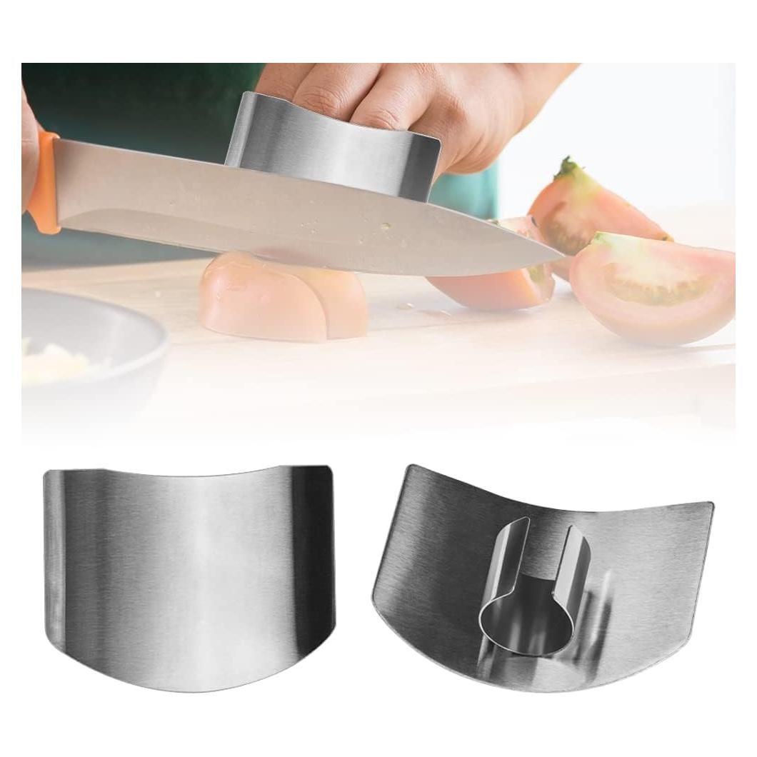 Juego de 2 Protectores de Dedos de Acero Inoxidable Jowxsx