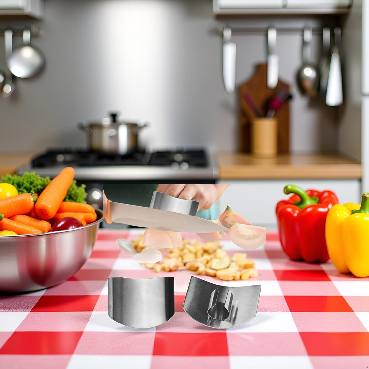 Juego de 2 Protectores de Dedos de Acero Inoxidable Jowxsx