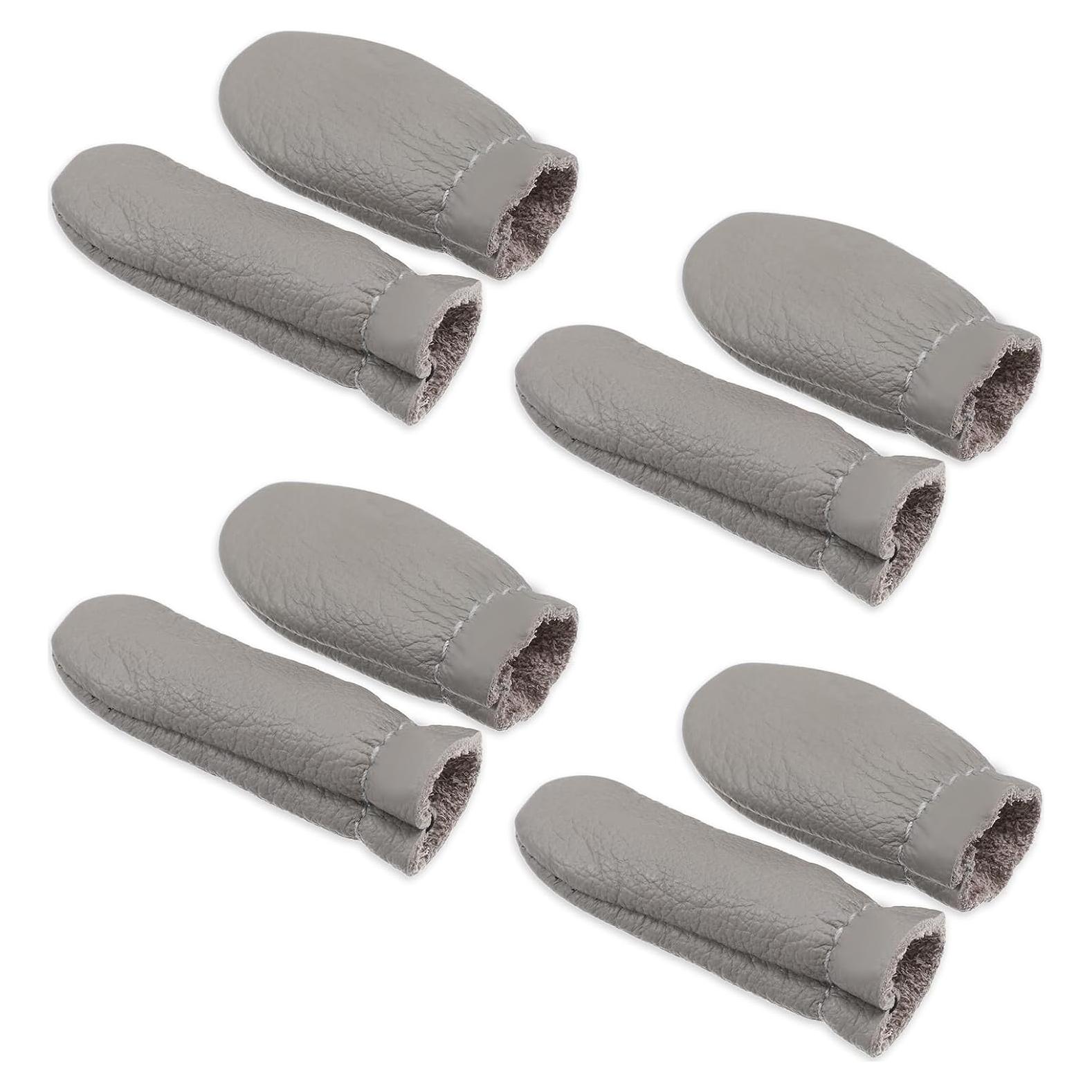 4 Pares Protectores de Dedos de Cuero EupHHonycs para Bordado