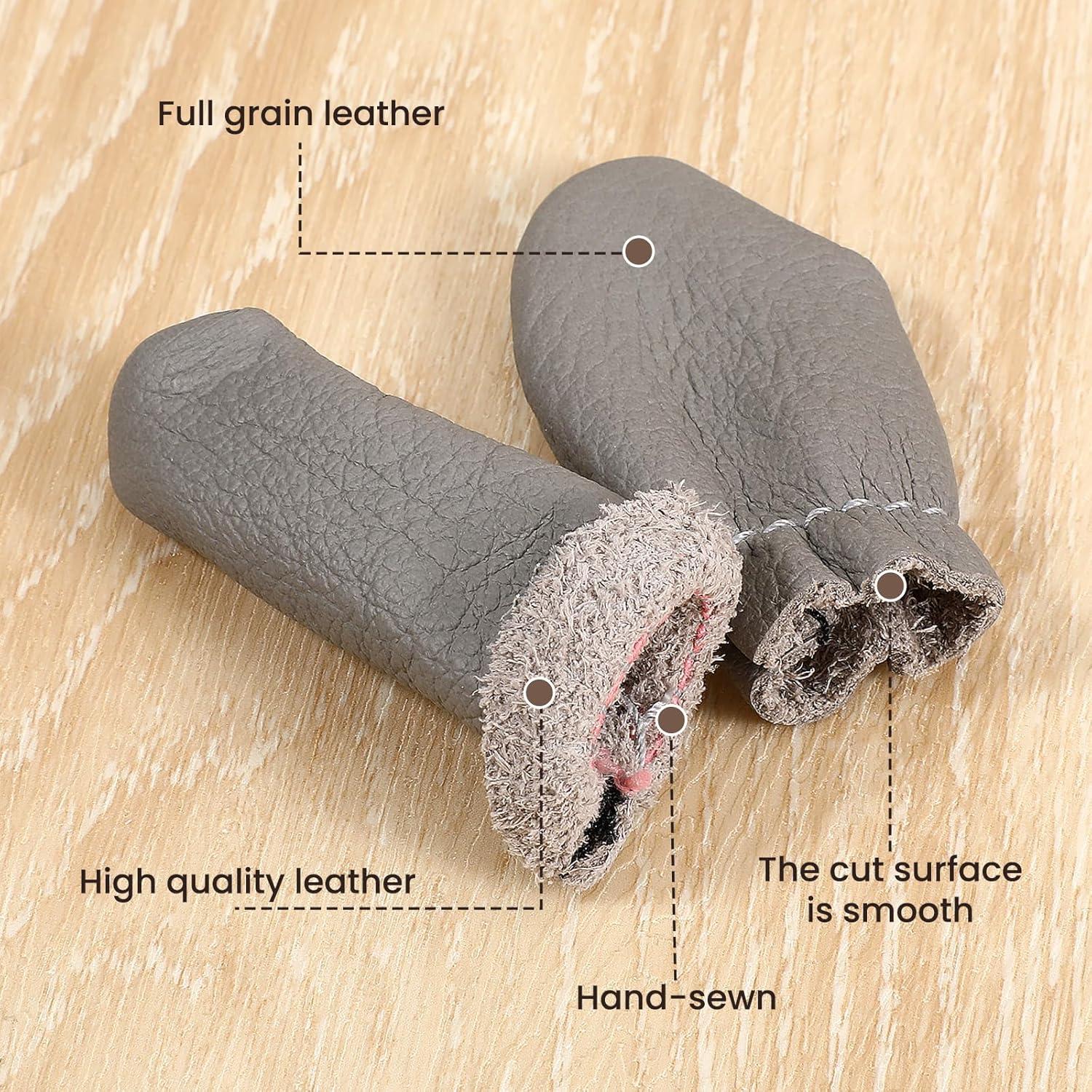 4 Pares Protectores de Dedos de Cuero EupHHonycs para Bordado