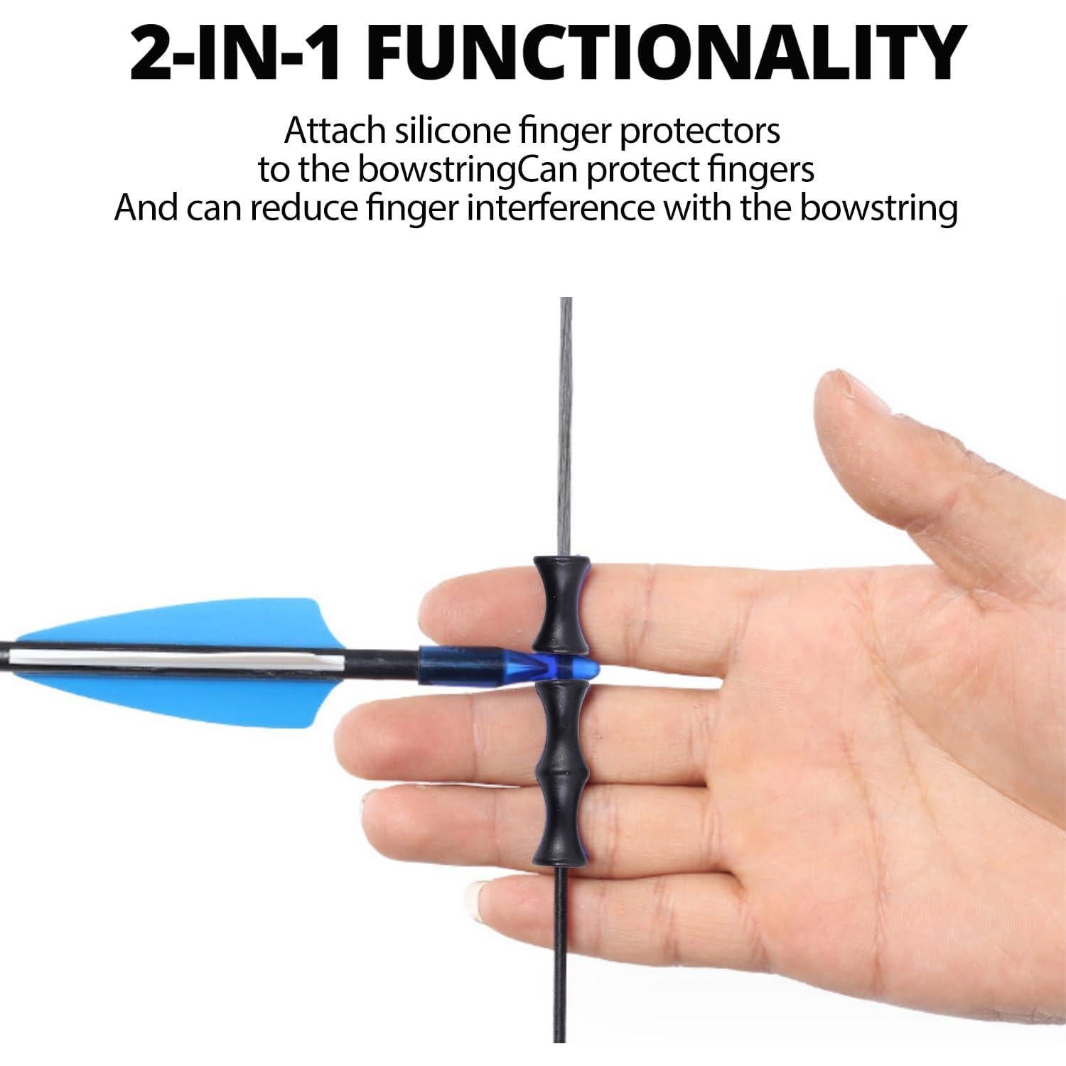 Protector de Dedos para Arquería YAFIYGI - Goma Suave 2 en 1
