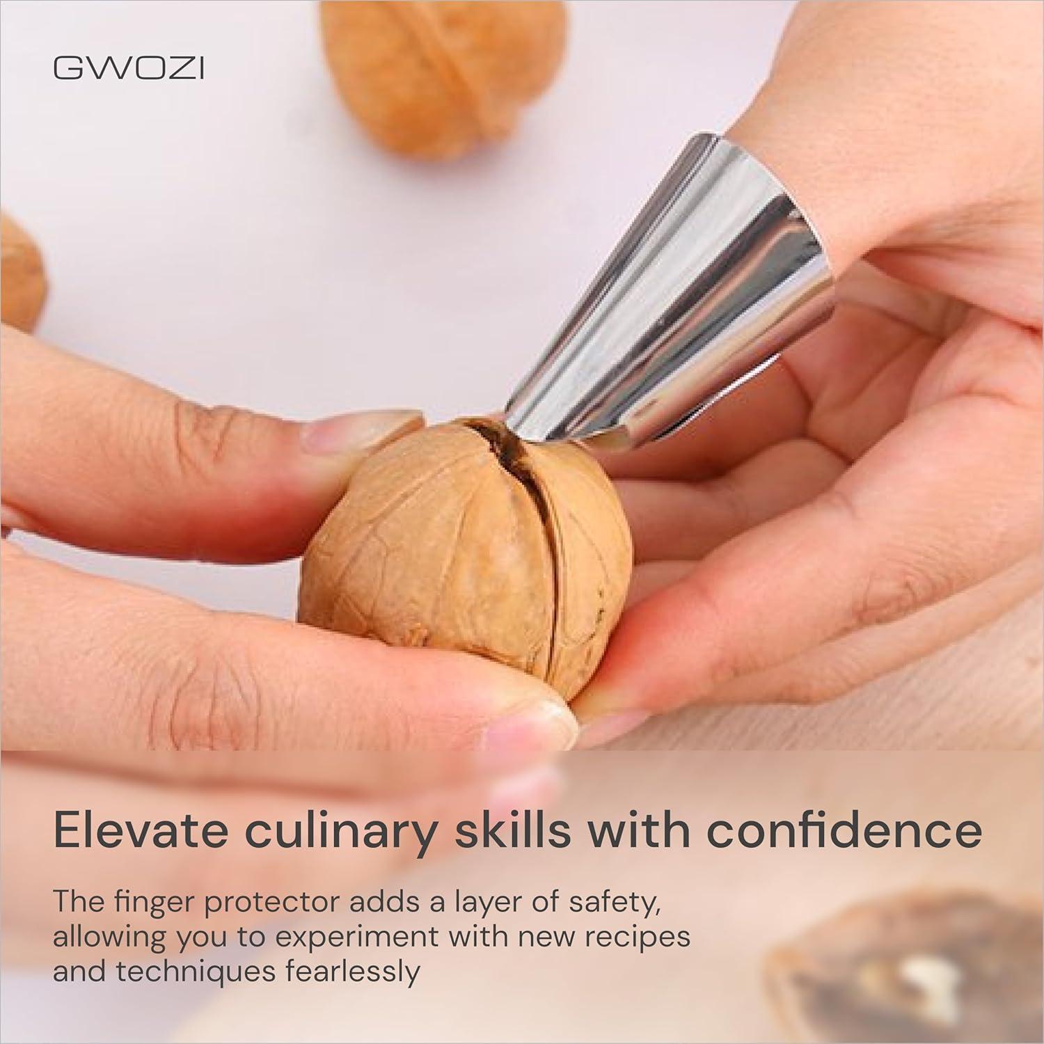 Protectores de Dedos de Acero Inoxidable GWOZI - 6 Pcs Ajustables