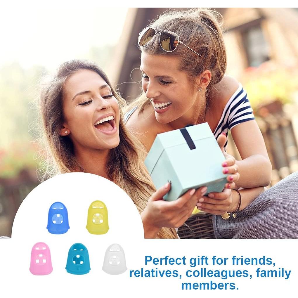 50 Protectores de Dedos de Silicona para Guitarra - 5 Tamaños y Colores