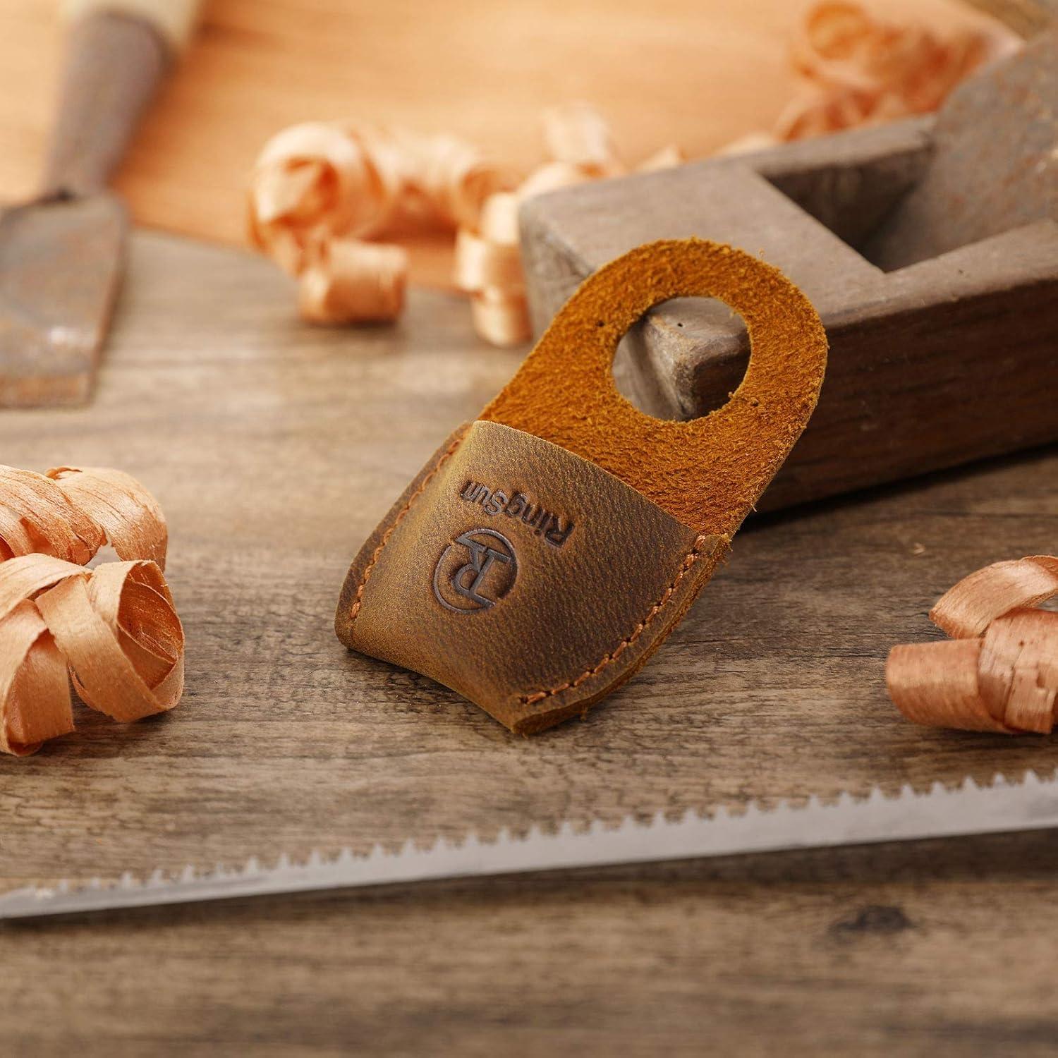 Protector de Pulgar de Cuero Ringsun RS40 para Tallado en Madera