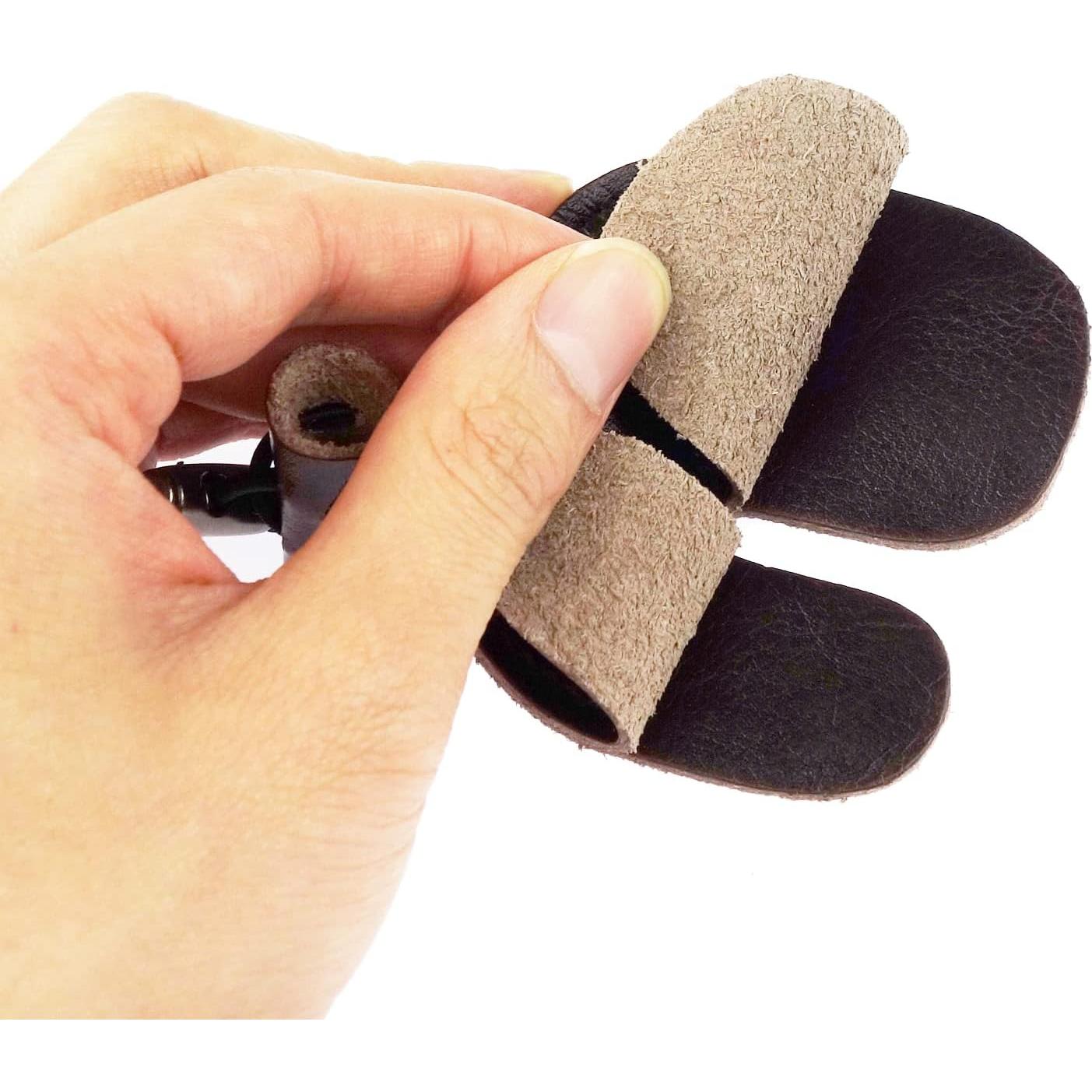 Paquete de 4 Puntas de Dedo de Cuero Zelerdo para Tiro con Arco