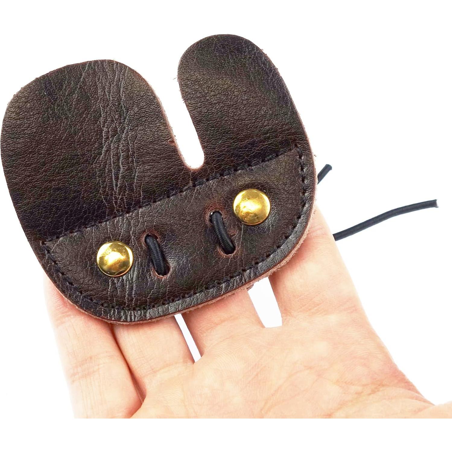 Paquete de 4 Puntas de Dedo de Cuero Zelerdo para Tiro con Arco