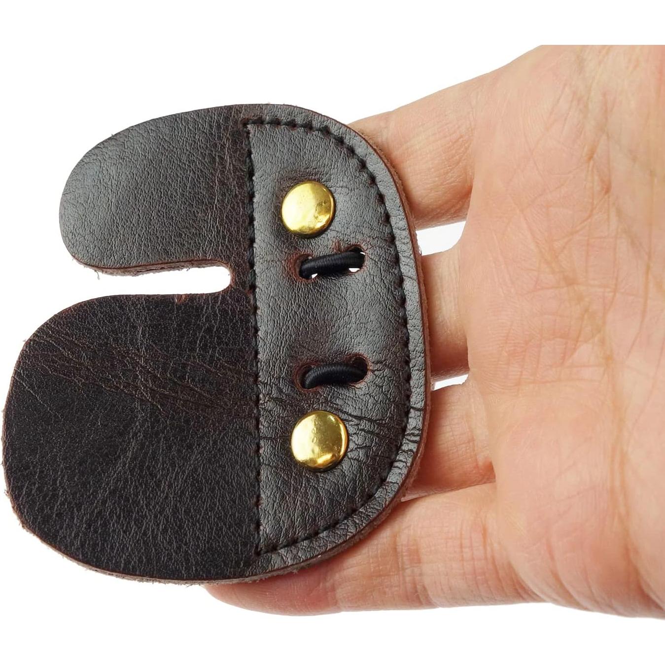 Paquete de 4 Puntas de Dedo de Cuero Zelerdo para Tiro con Arco