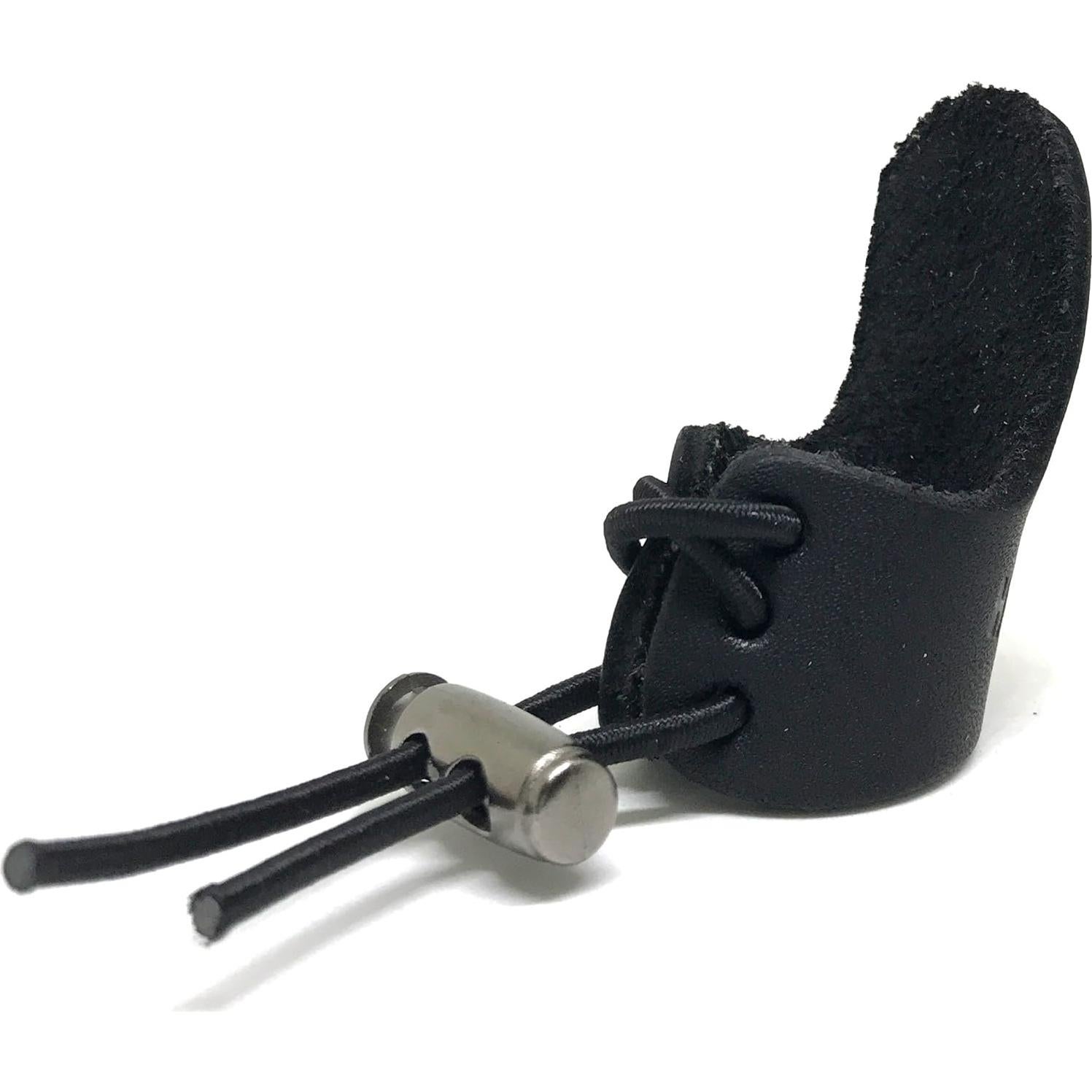 Guante Protector de Dedo Pulgar GearGriz para Arquería - Cuero Negro
