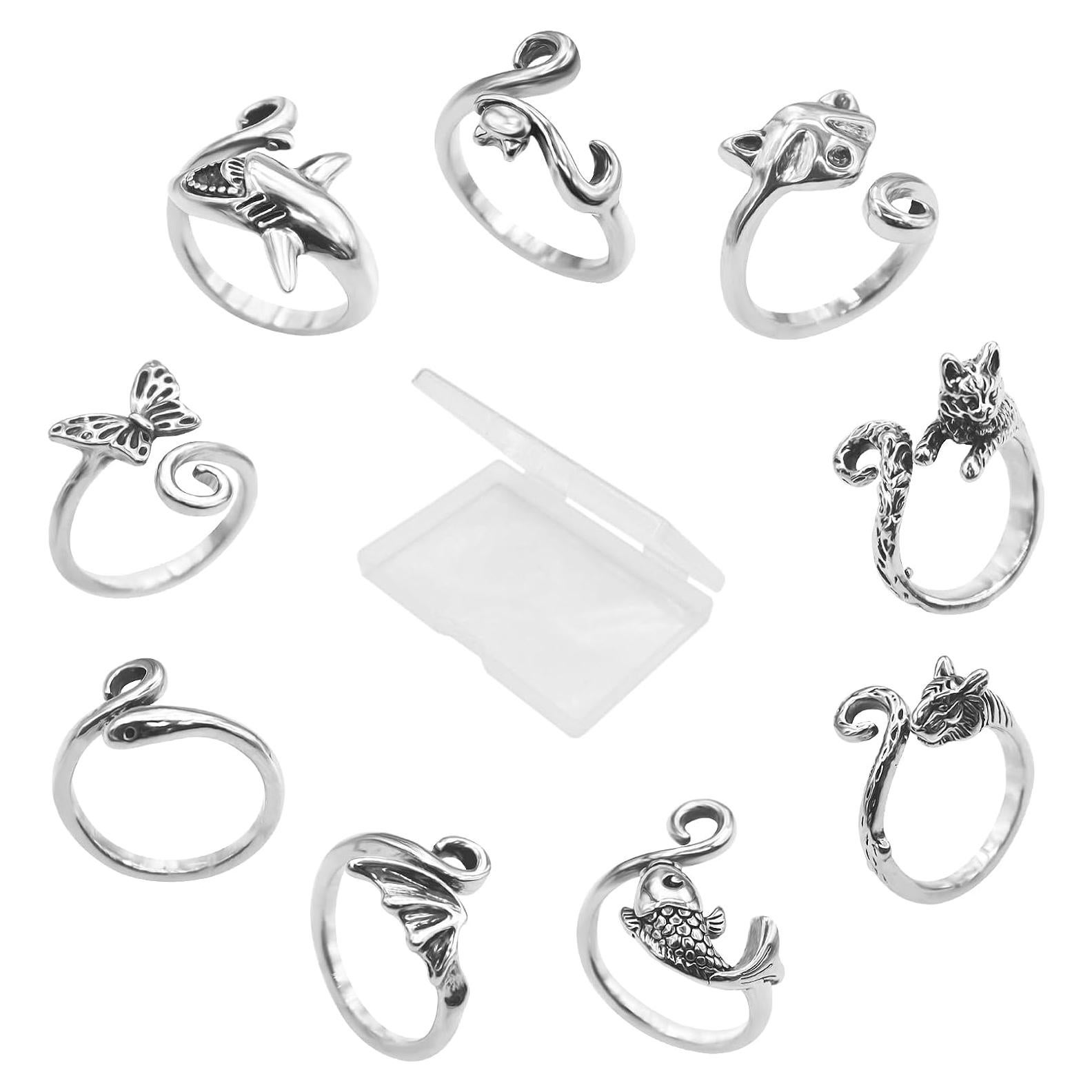 Anillos de Crochet Ajustables LIQALU - 9 Diseños para Tejer