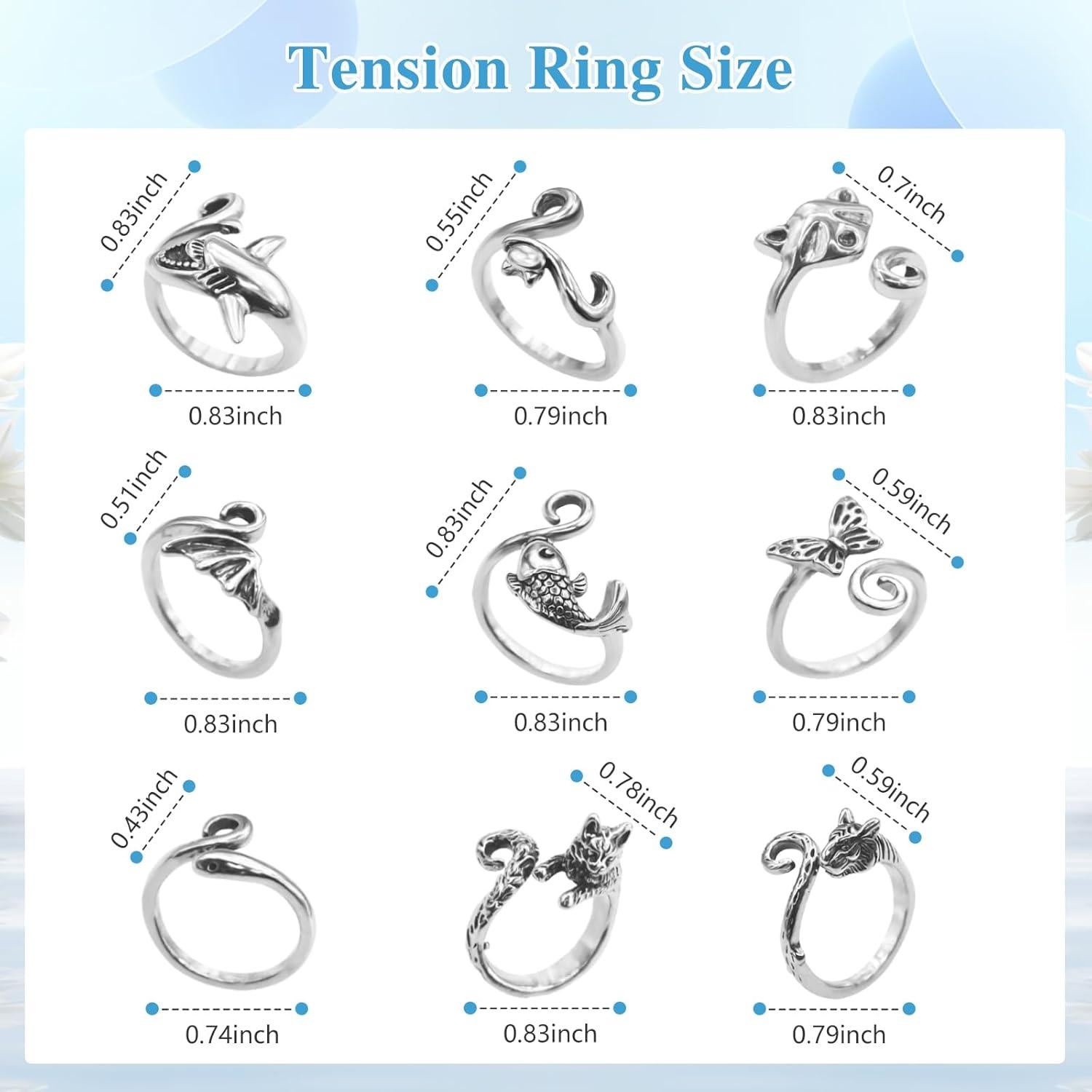 Anillos de Crochet Ajustables LIQALU - 9 Diseños para Tejer