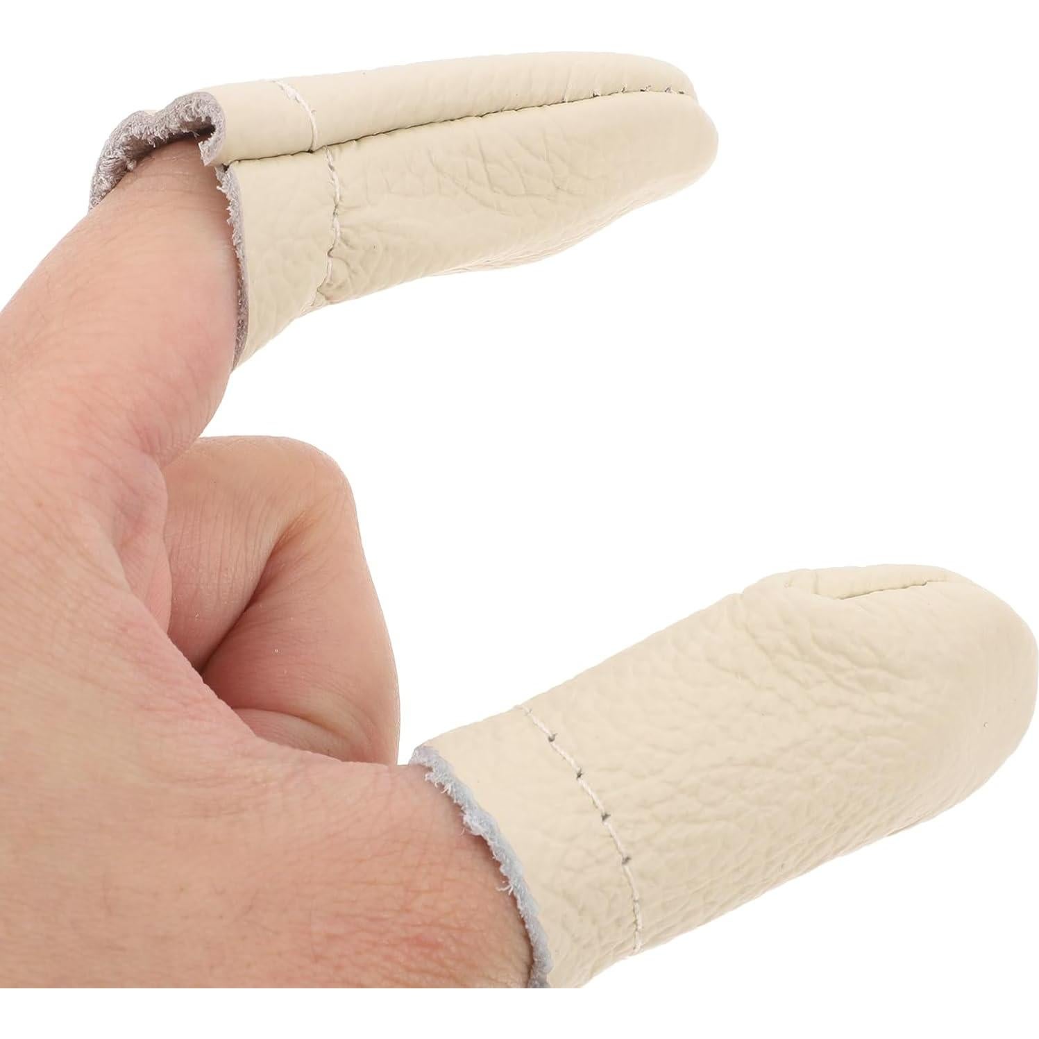 10 Pares de Dedales de Cuero COHEALI para Coser y Tejer