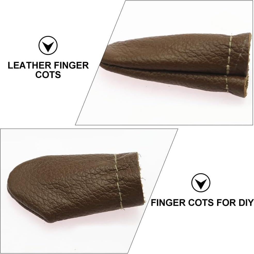 10 Pares de Dedales de Cuero COHEALI para Coser y Tejer