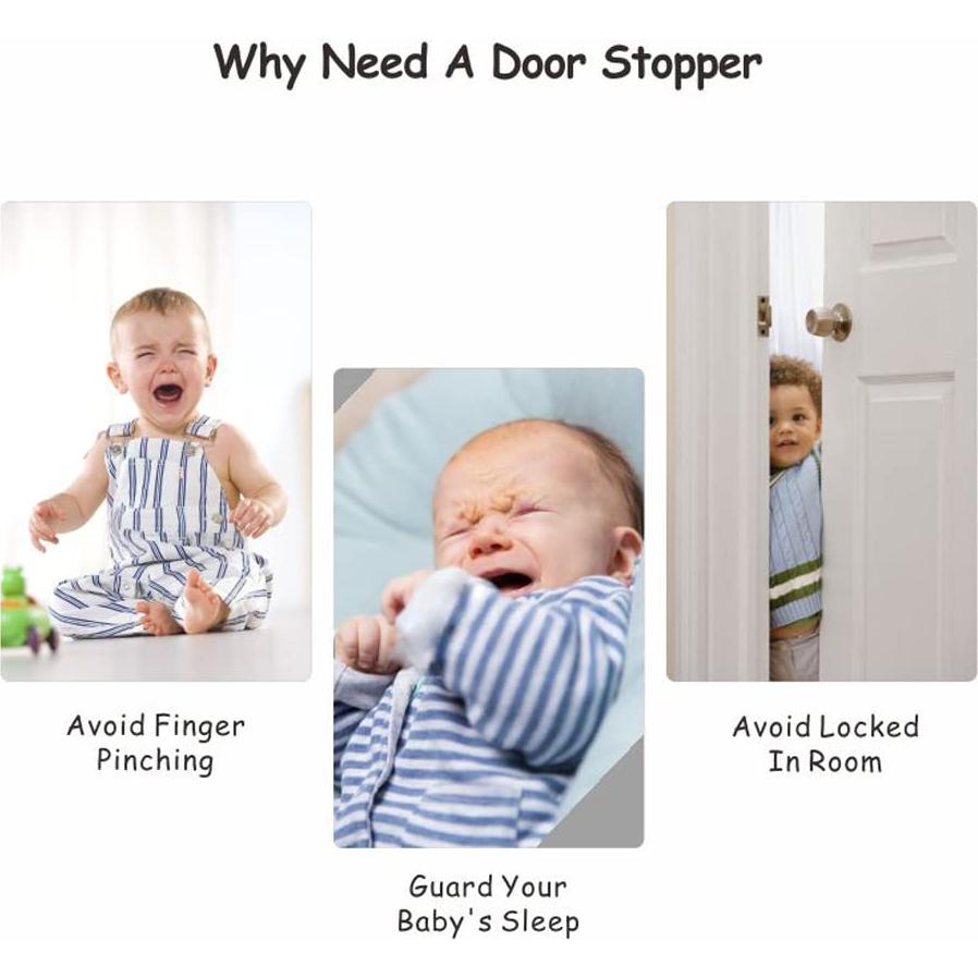 Guardia de Pinchazo de Puerta Roeoi 2 Paquetes Silicona Blanca