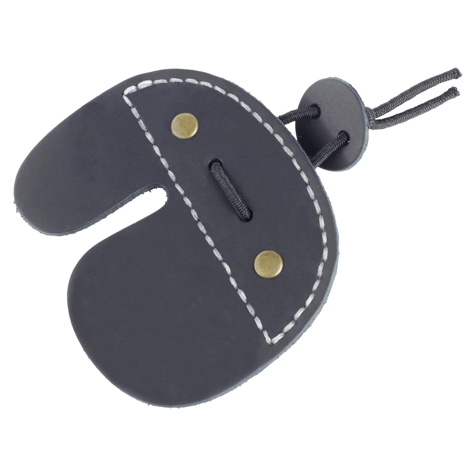 Pestañas de Dedo de Piel Toprank para Arquería - Protector Negro