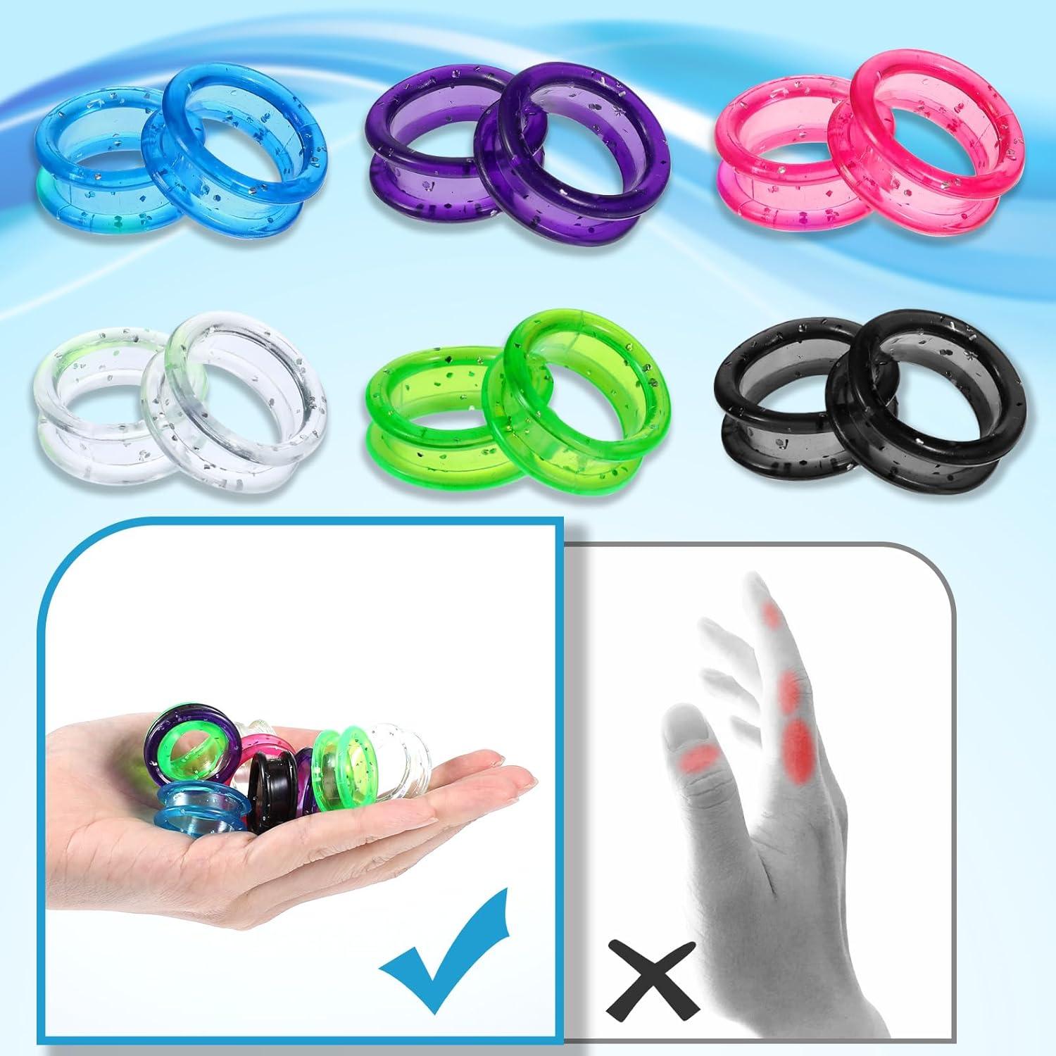 12 Anillos de Silicona para Tijeras JJUNW - Protección Pulgar