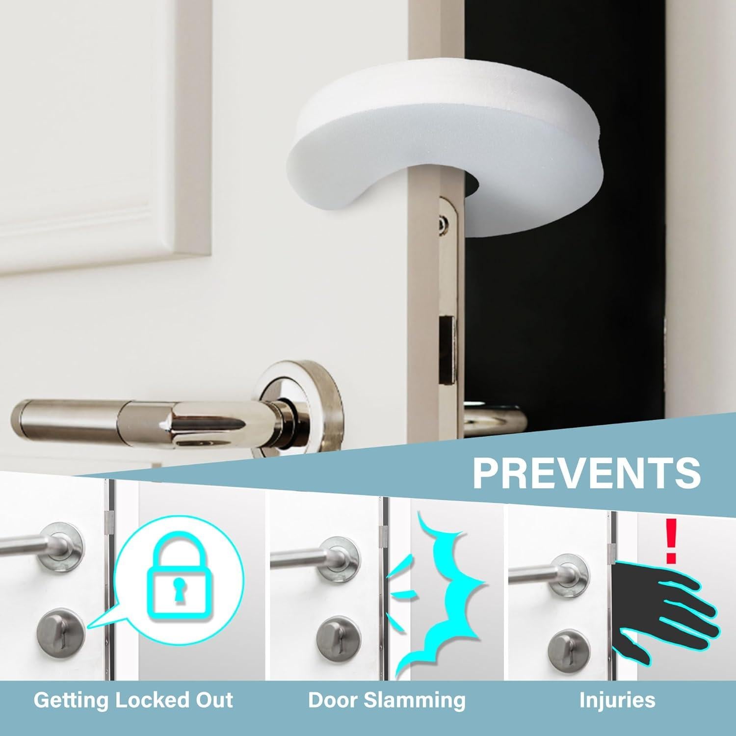 Protector de Puerta Heart of Tafiti - Paquete de 6, Espuma EVA Blanca