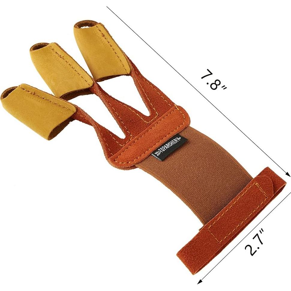 Guante de Tiro con Arco Huntingdoor 3 Dedos Piel Marrón